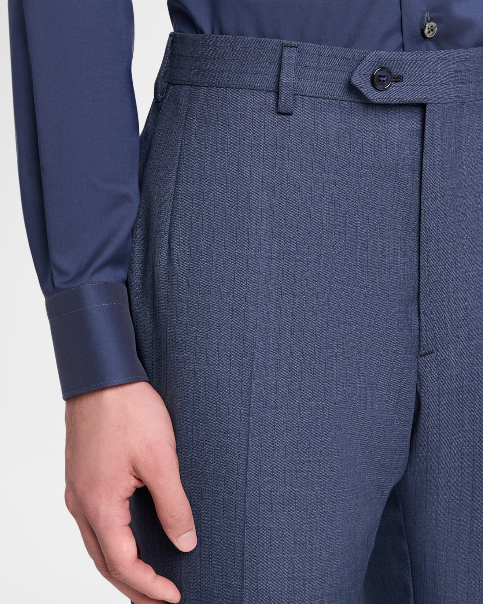 Men's Stripe Modern Fit Two-Piece Suit 1