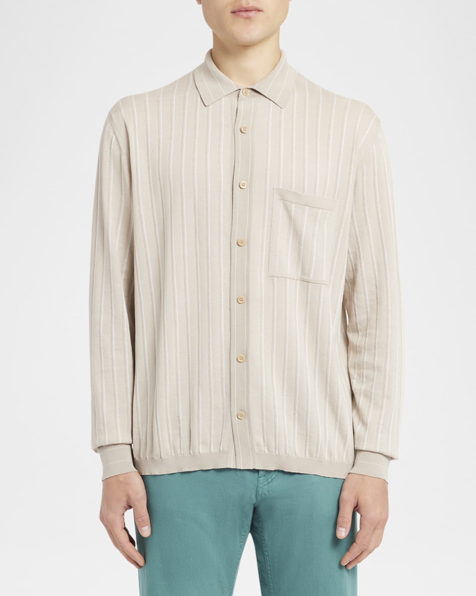 Men's Long Sleeve Striped Shirt 1