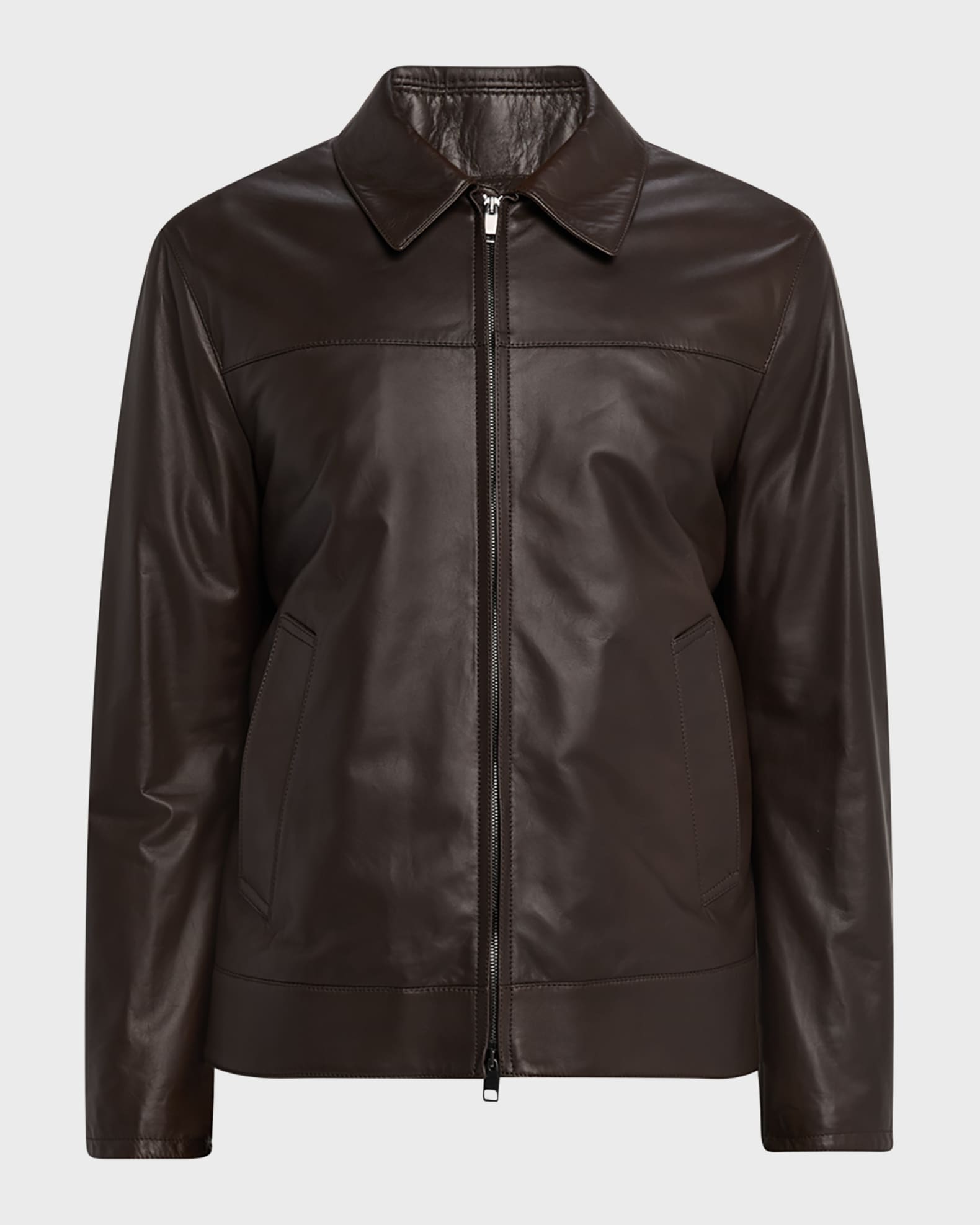 Brioni Men's Leather Bomber Jacket | Neiman Marcus