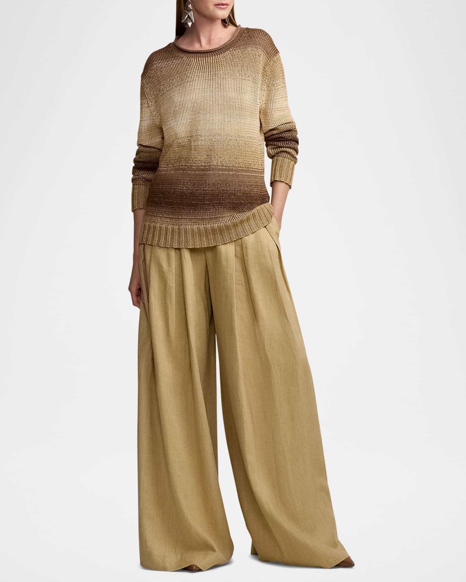 Ombre Linen-Blend Rollneck Sweater - Thumbnail 2