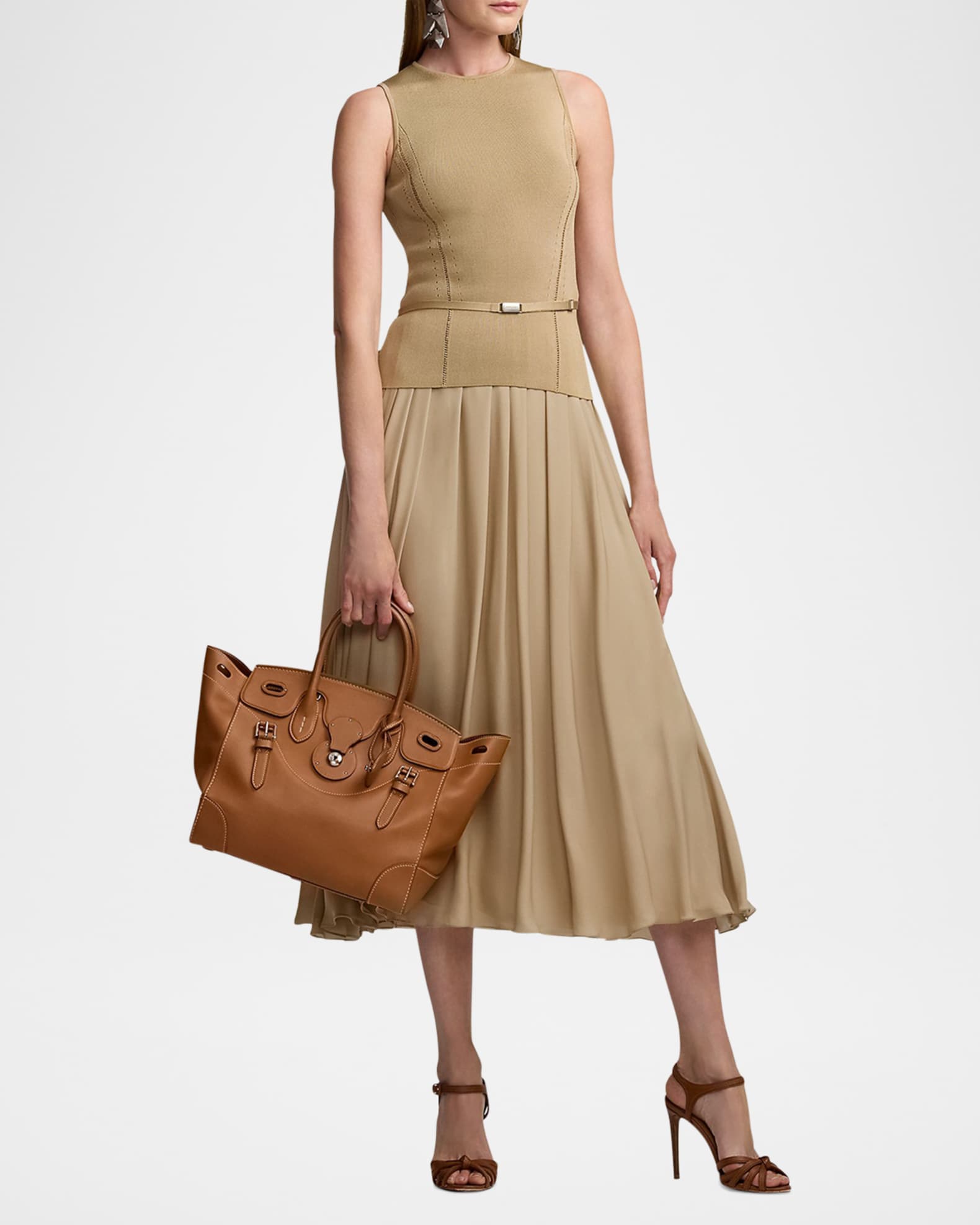 Kynlee Pleated Silk Georgette Skirt 1