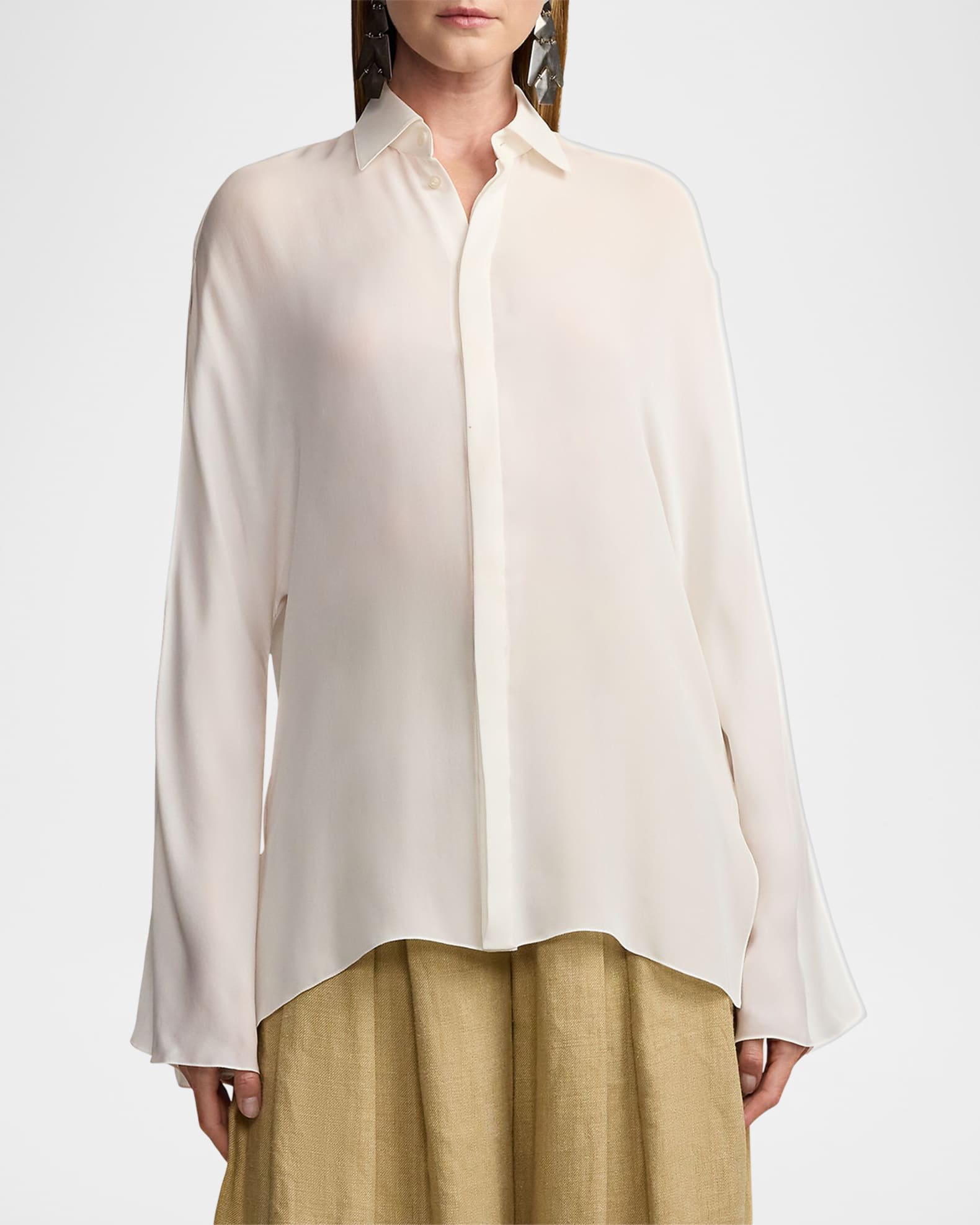 Ralph lauren silk georgette blouse 2025