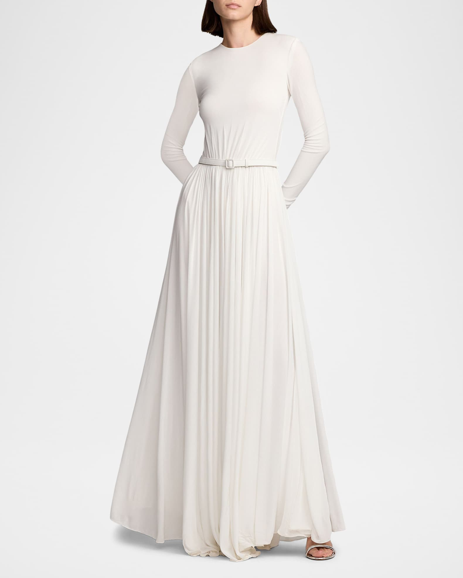 Ralph lauren shirred jersey gown shop