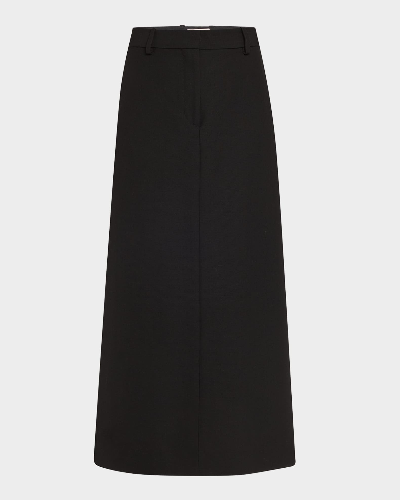 Low-Waist Tailored Straight Midi Skirt 0
