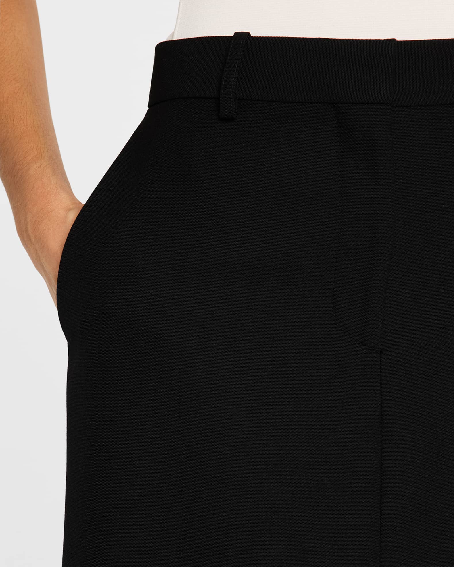 Toteme Low-Waist Tailored Straight Midi Skirt | Neiman Marcus