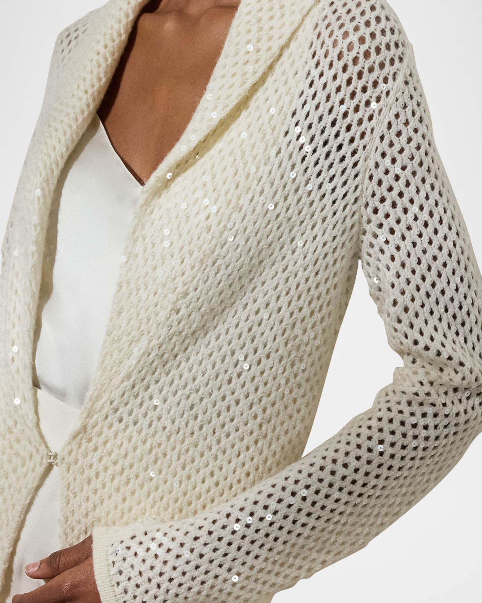 Ralph Lauren Collection Embellished Cashmere Mesh Long Ralph Lauren Collection Embellished Cashmere Mesh Long