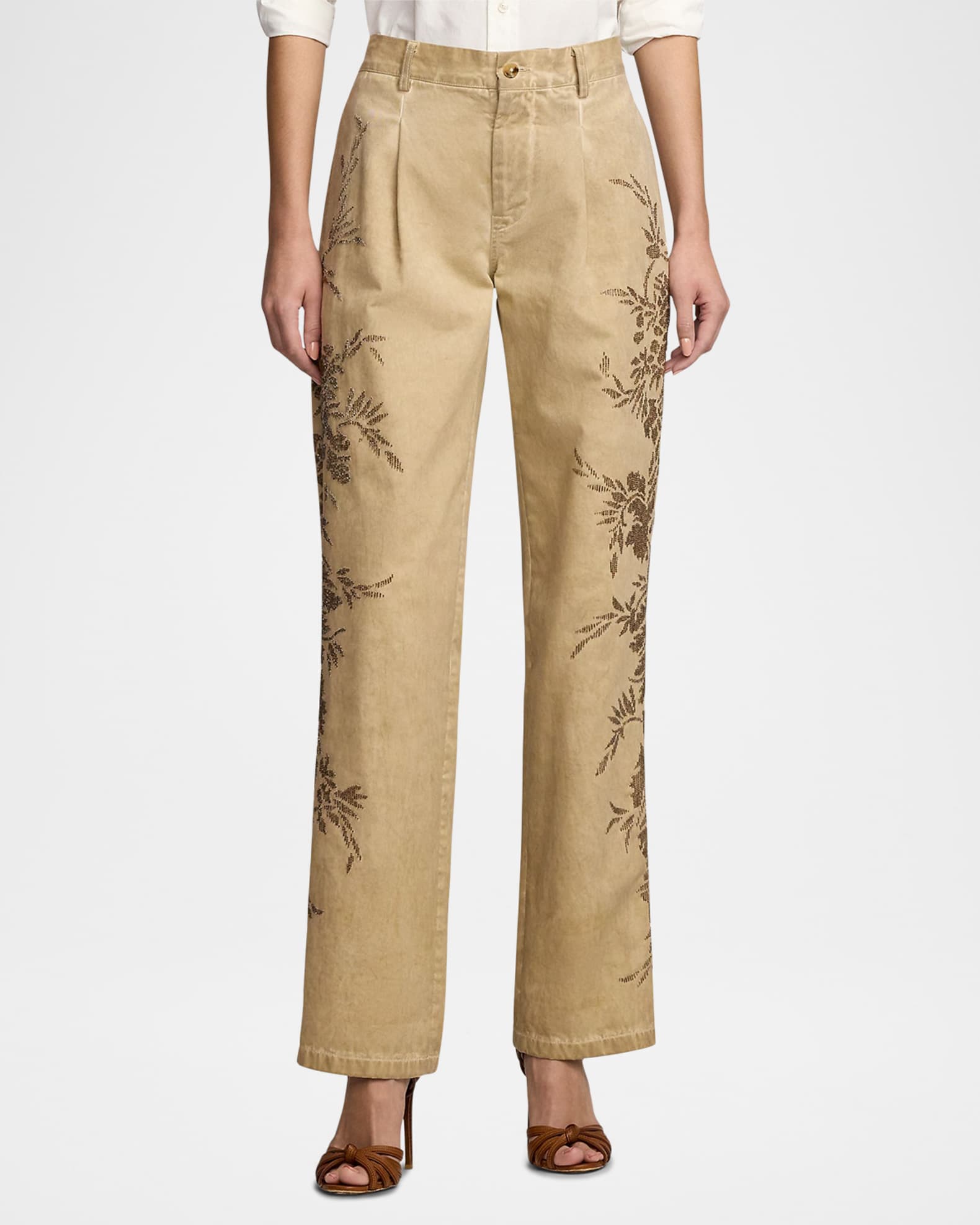 Ralph Lauren Collection Fallon Embellished Cotton Chino