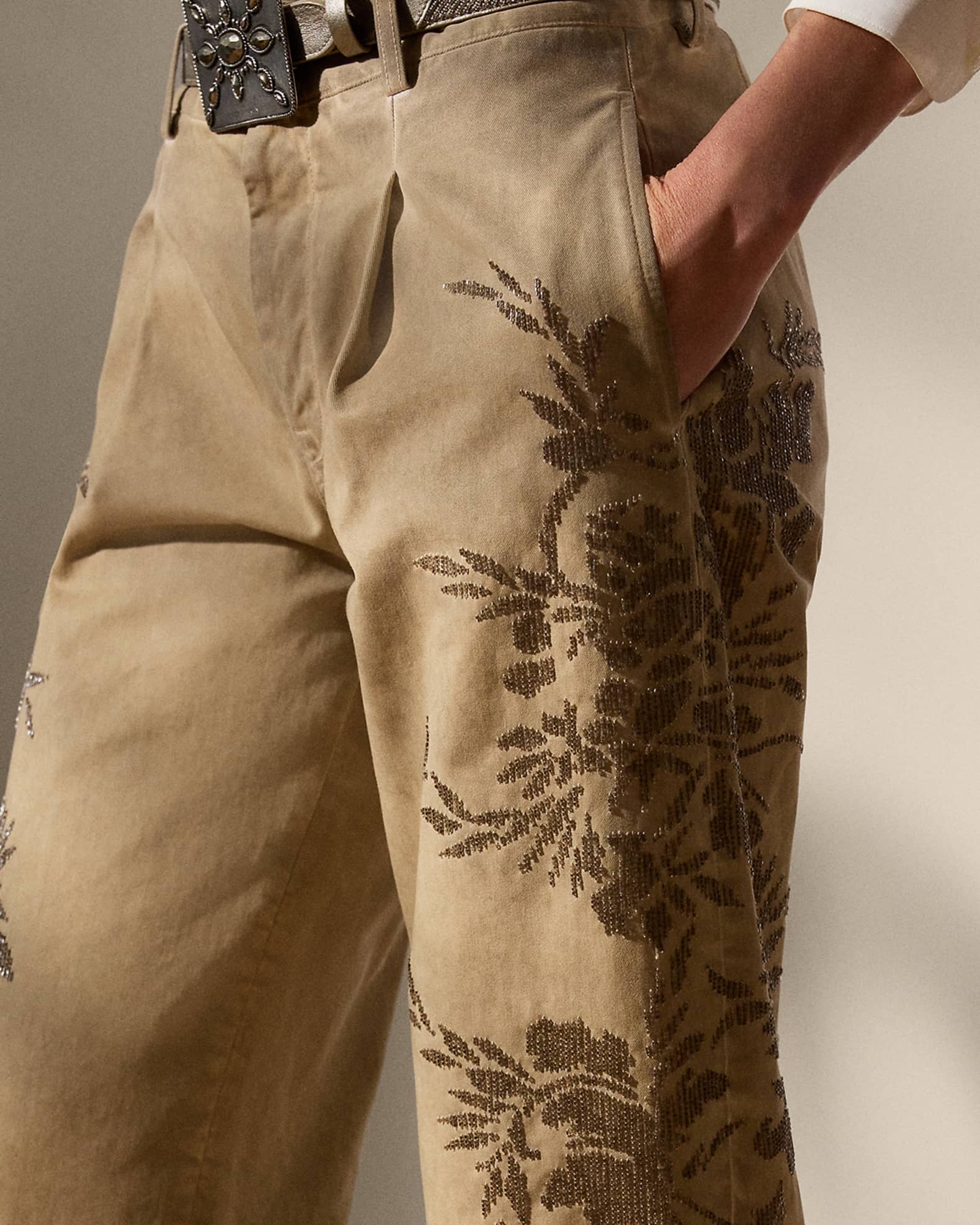 Ralph Lauren Collection Fallon Embellished Cotton Chino Ralph Lauren Collection Fallon Embellished Cotton Chino