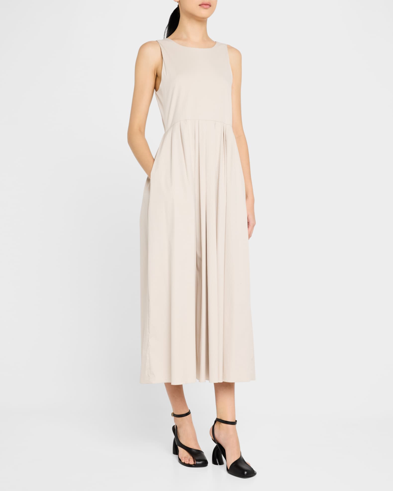 Moira Pleated Sleeveless Midi Dress 1