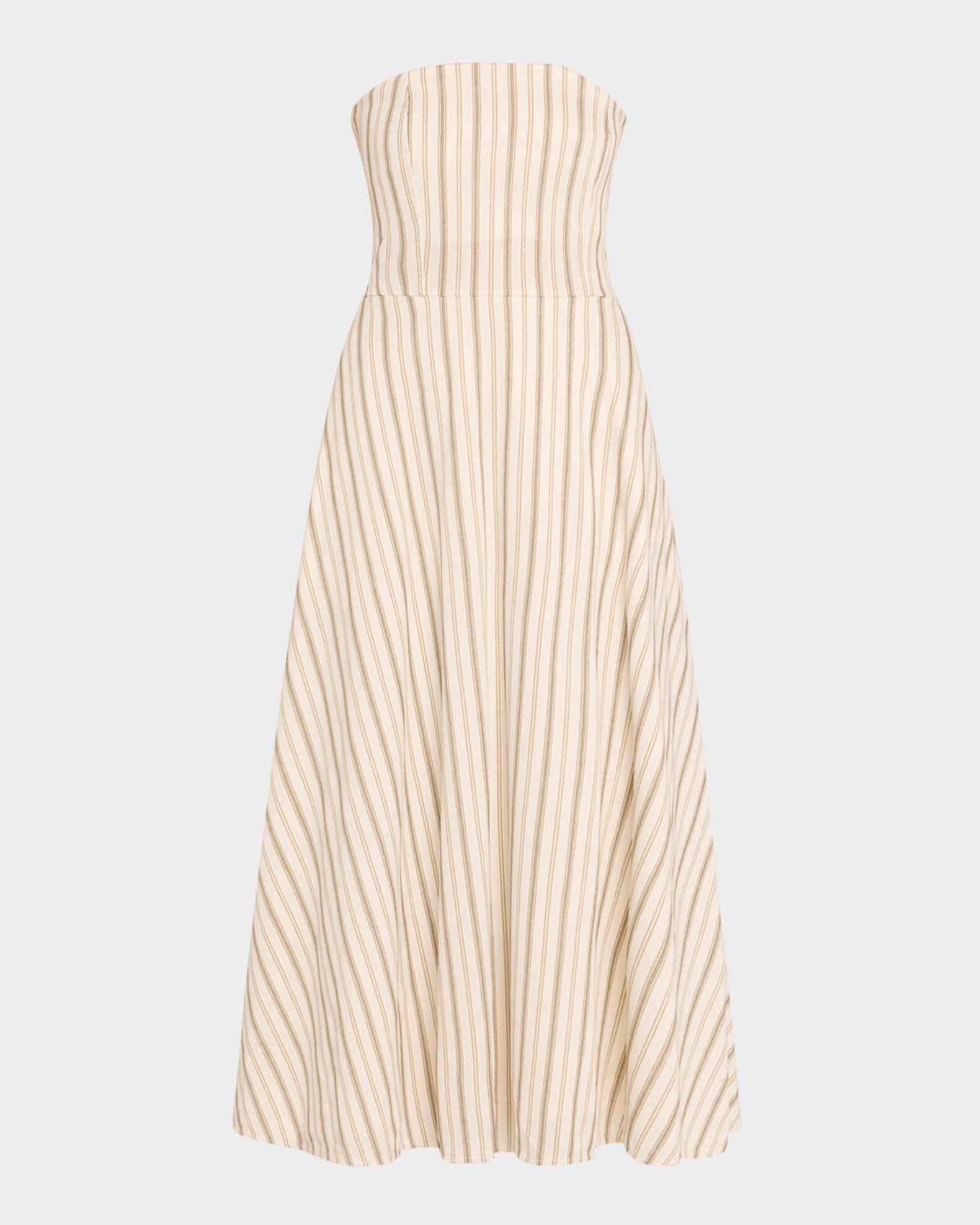 【送関込】Max Mara☆Fervida Striped Midi Dress Max Mara Fervida Stripe Strapless Midi Dress | Neiman Marcus