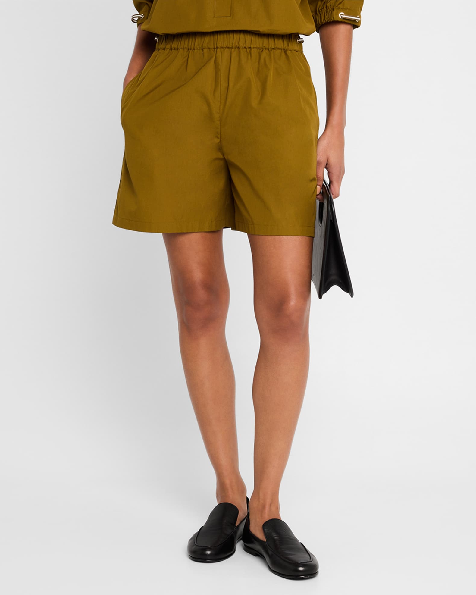 Max Mara Haway Elastic Waistband Shorts | Neiman Marcus