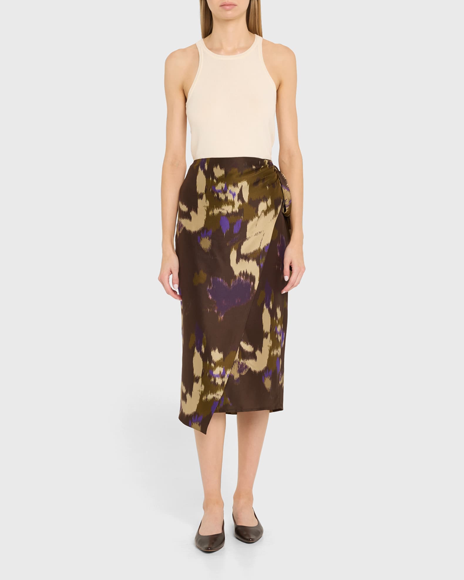 Dritto Abstract Wrap Midi Skirt 1