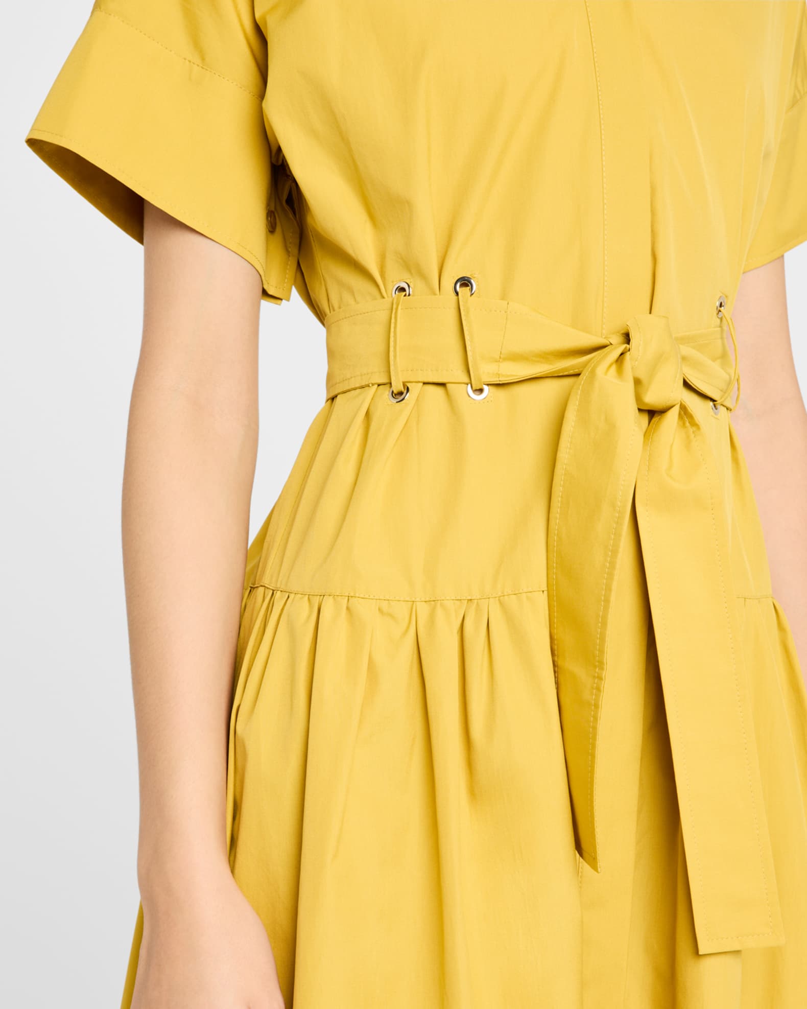 Max Mara Agoraio Belted Drop-Waist Ankle Shirtdress | Neiman