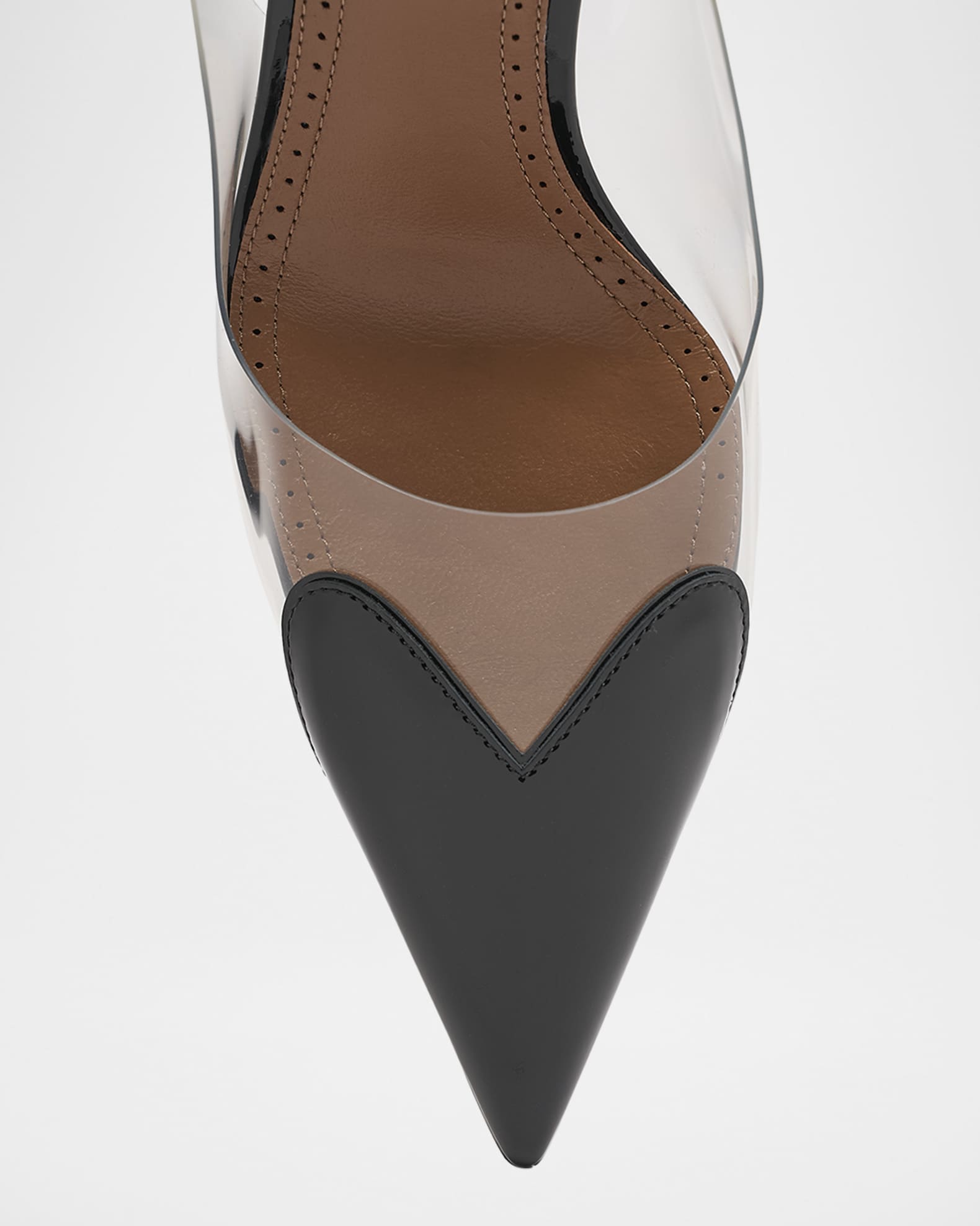 ALAIA Coeur Clear Patent Heart-Toe Slingback Pumps | Neiman Marcus