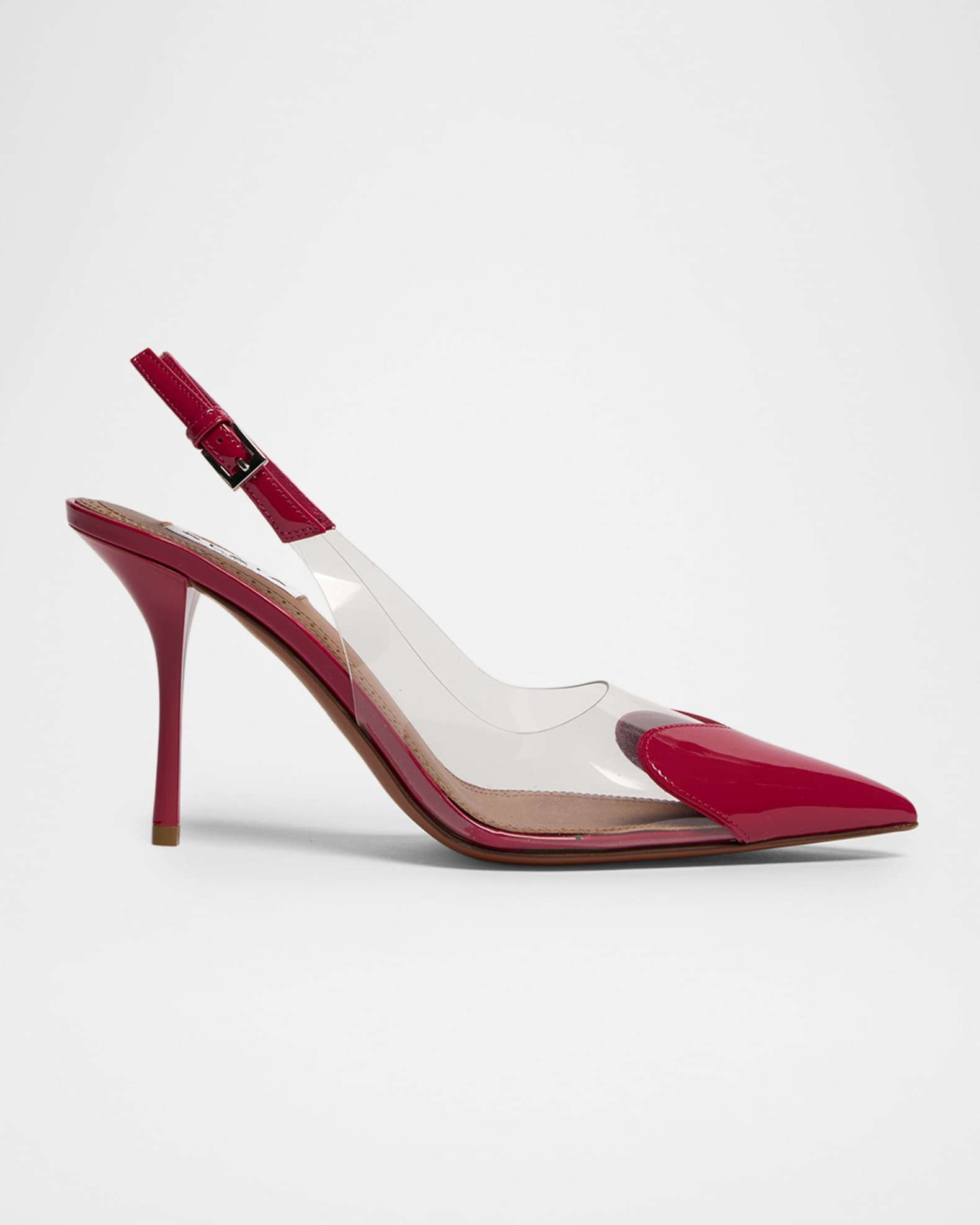 ALAIA Coeur Clear Patent Heart-Toe Slingback Pumps | Neiman Marcus