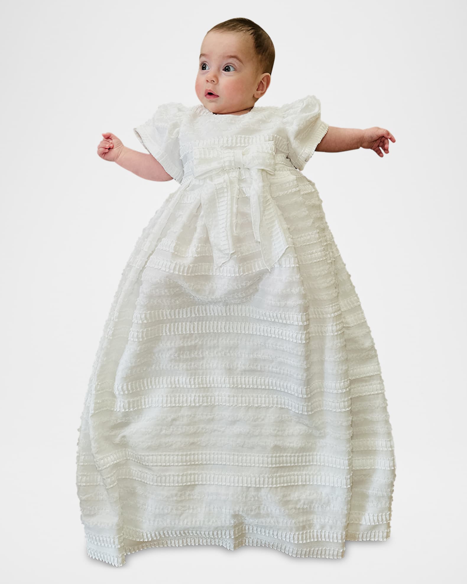 White Label by Zoe Girl's Sarah Ruffle-Trim Christening Gown, Size 0 ...