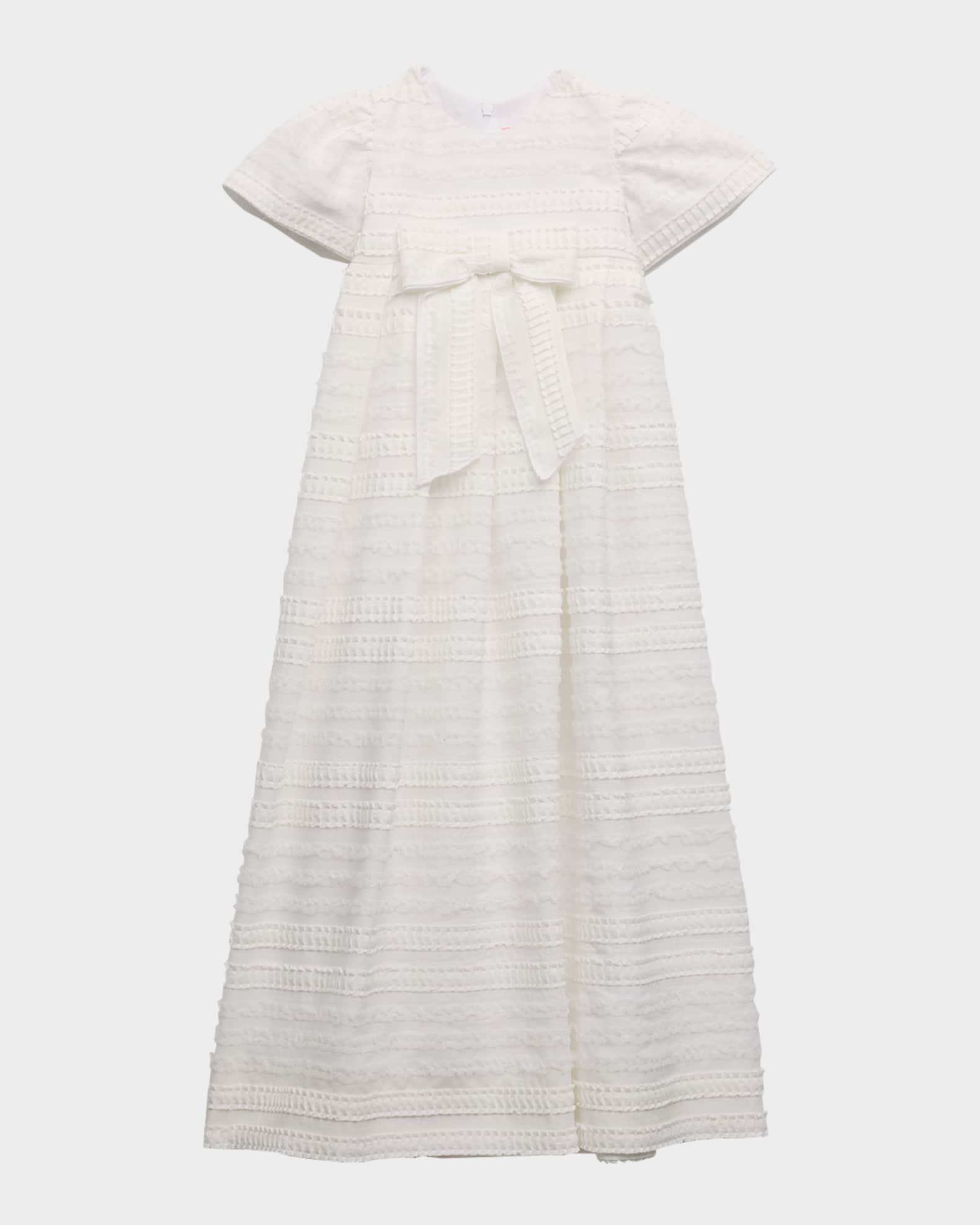 Girl's Sarah Ruffle-Trim Christening Gown, Size 0-12M 0