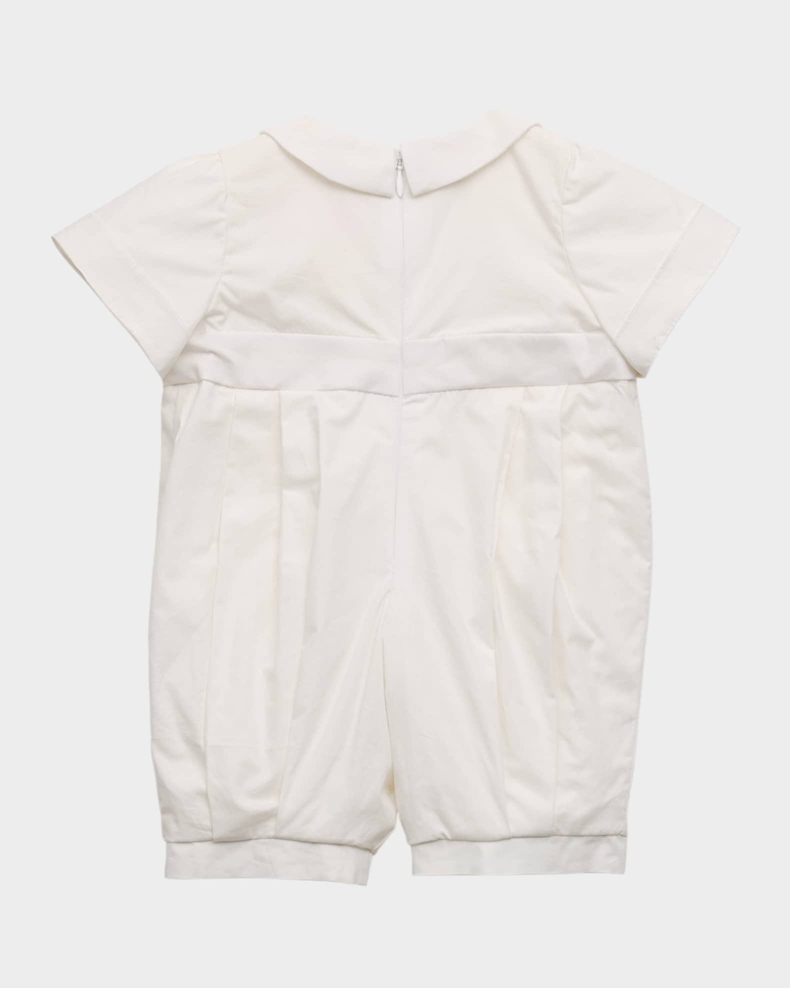 Boy's James Pleated Christening Romper, Size 0-9M 1