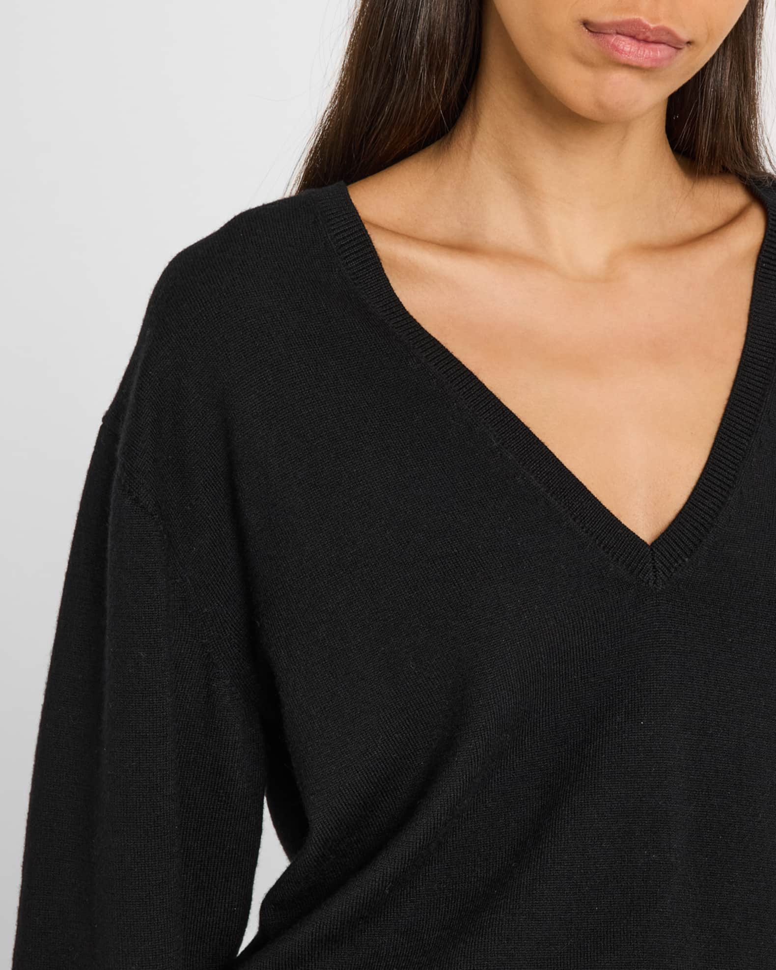 Toteme Deep V-Neck Knit Sweater | Neiman Marcus