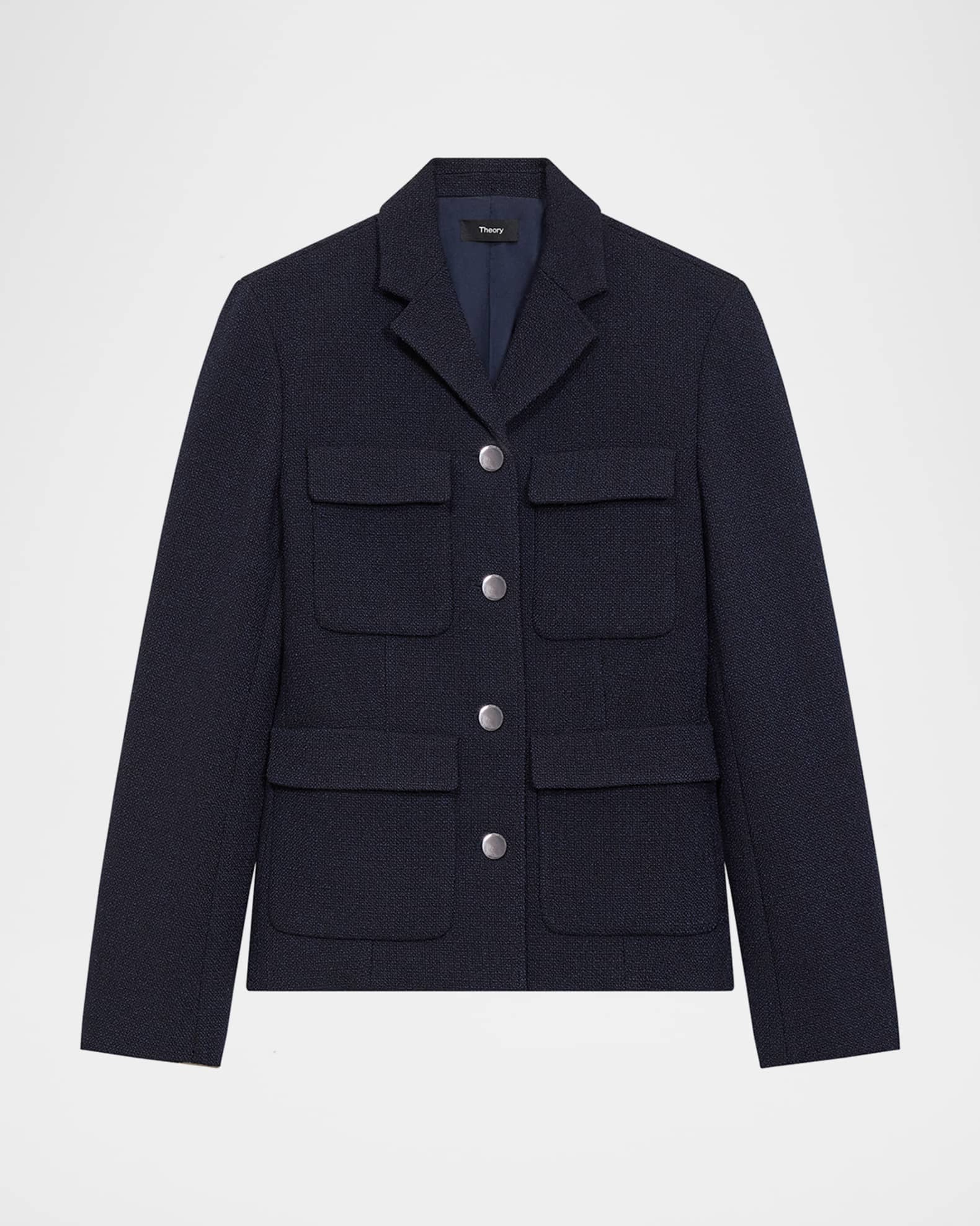 Theory Long-Sleeve Military Jacket | Neiman Marcus Theory Long-Sleeve Military Jacket | Neiman Marcus