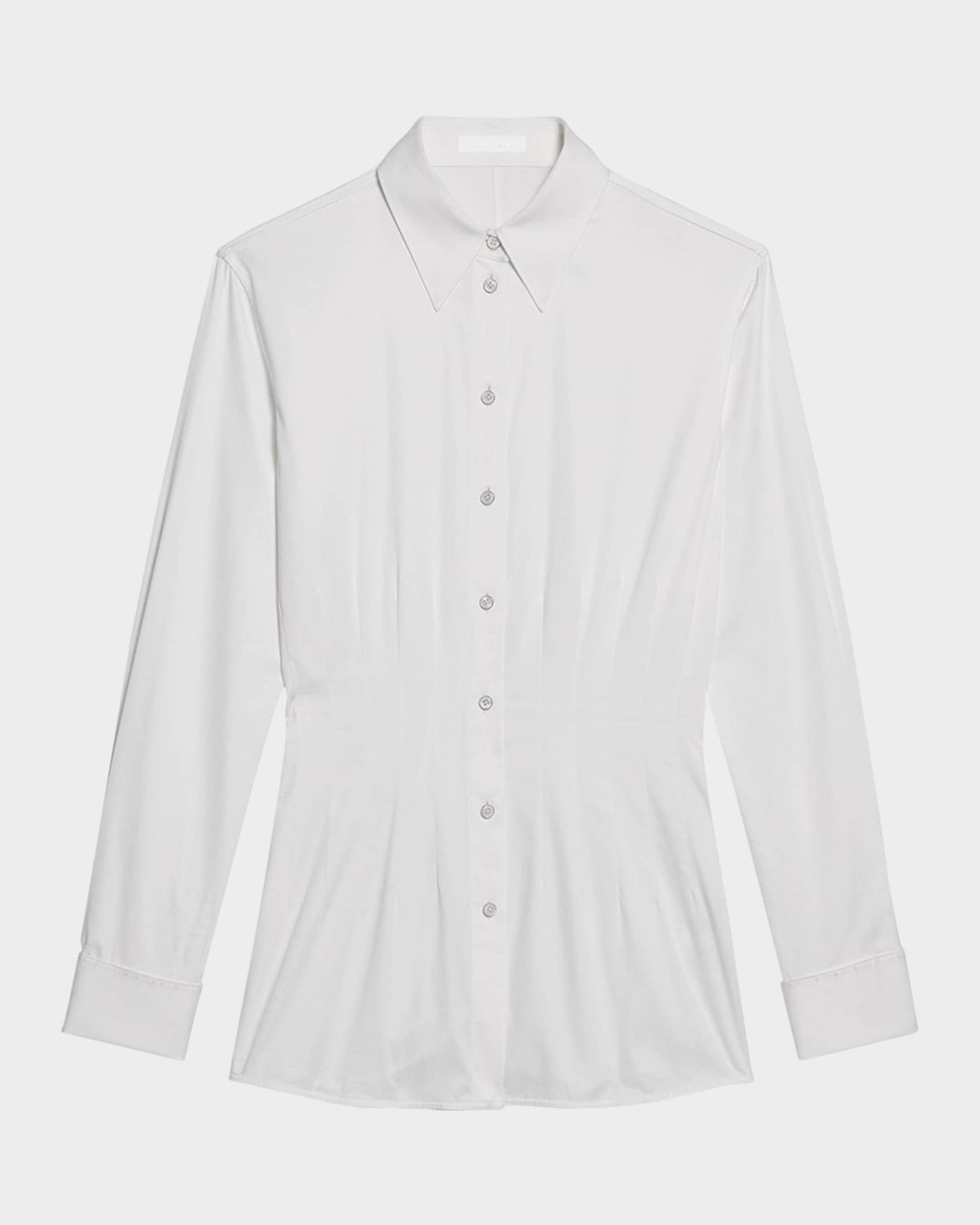 Darted Button-Front Shirt  0