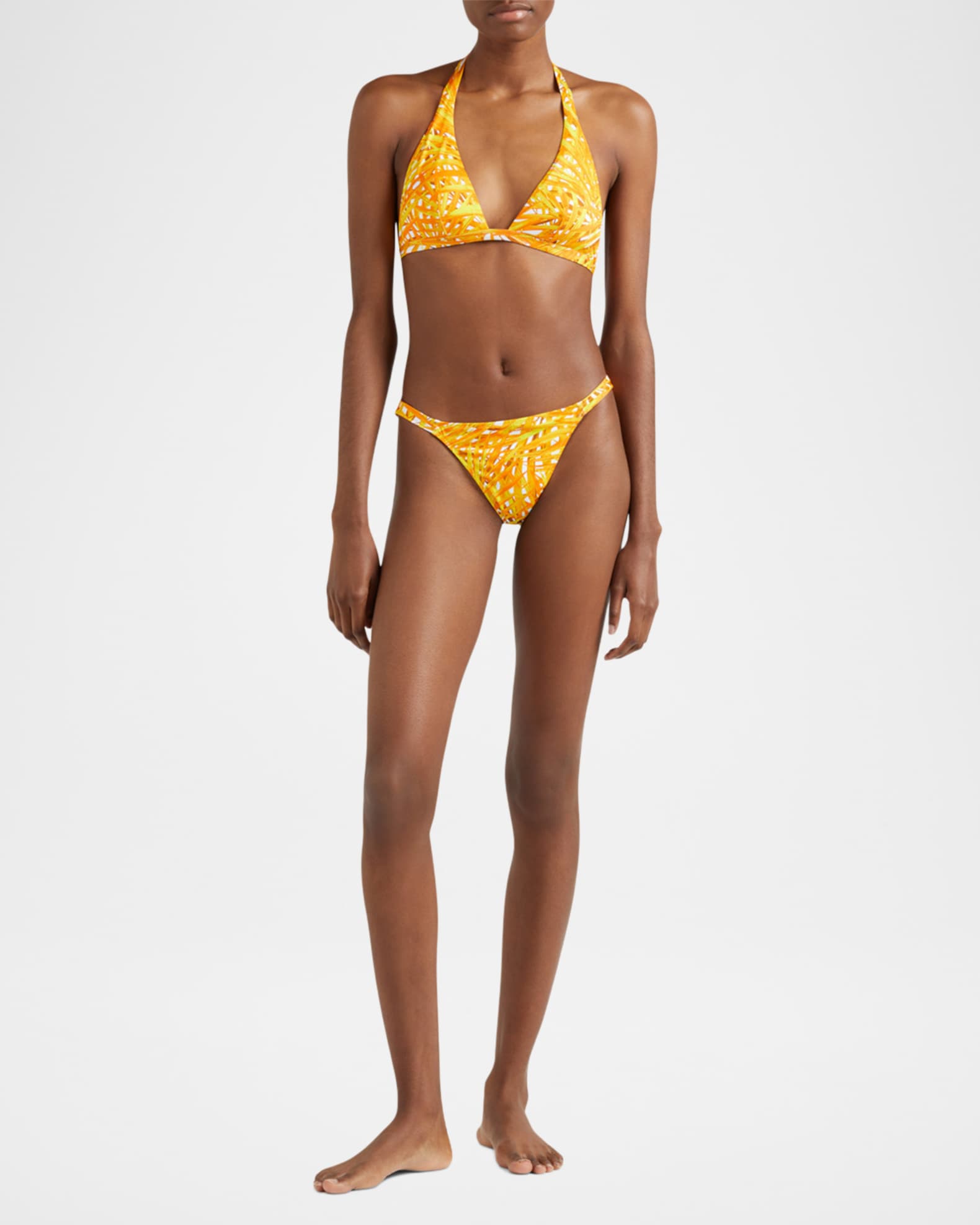 Palm Leaves Jersey Bikini Top