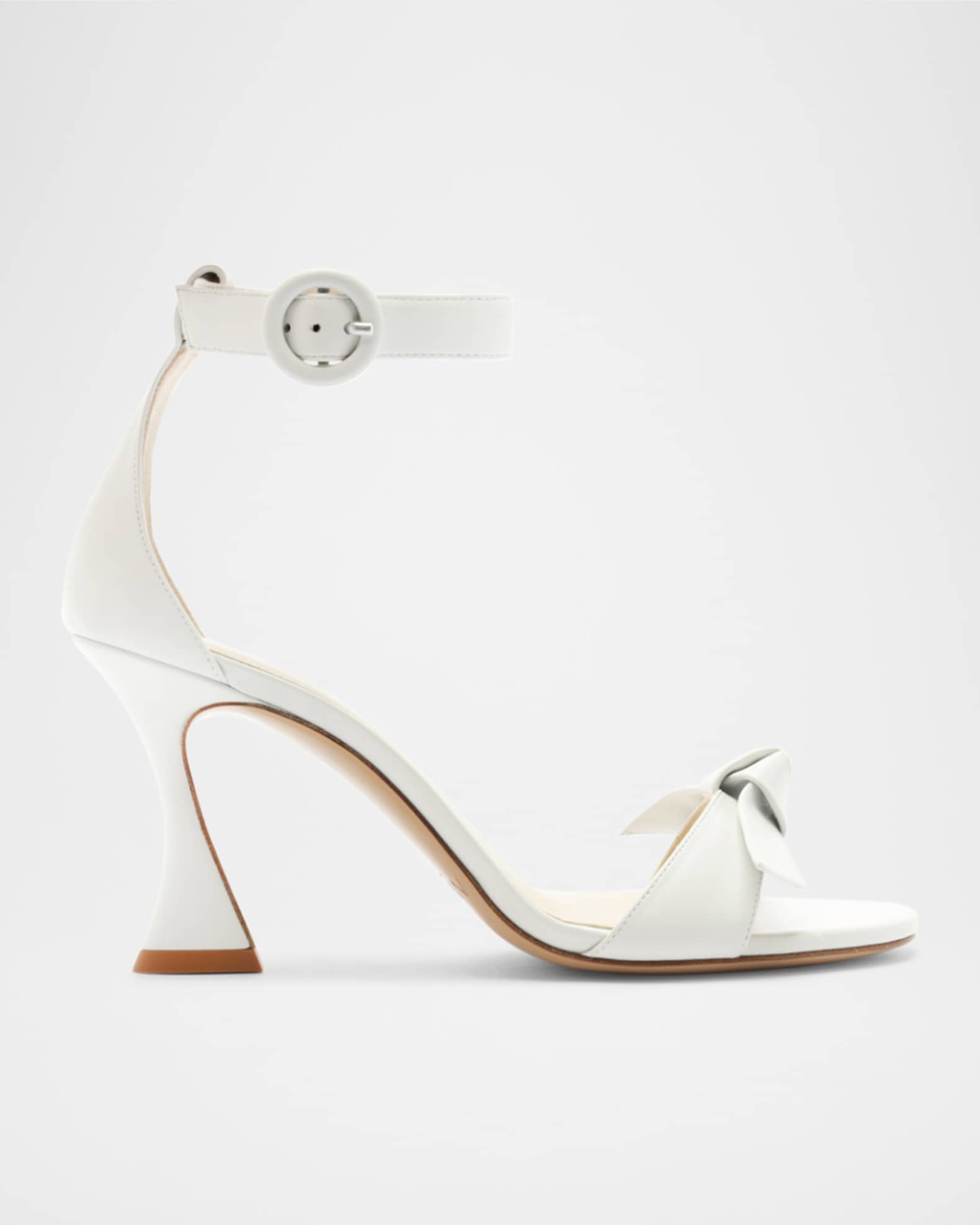 Clarita Leather Bow Ankle-Strap Sandals 0