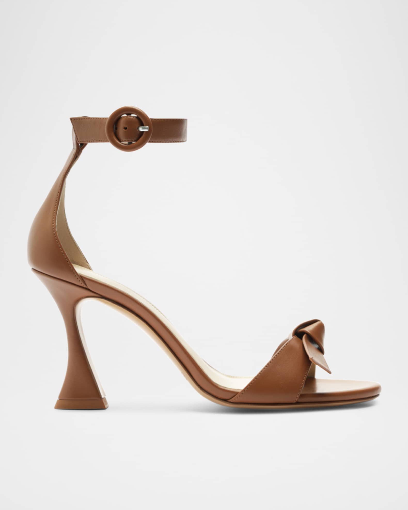 Clarita Leather Bow Ankle-Strap Sandals 0