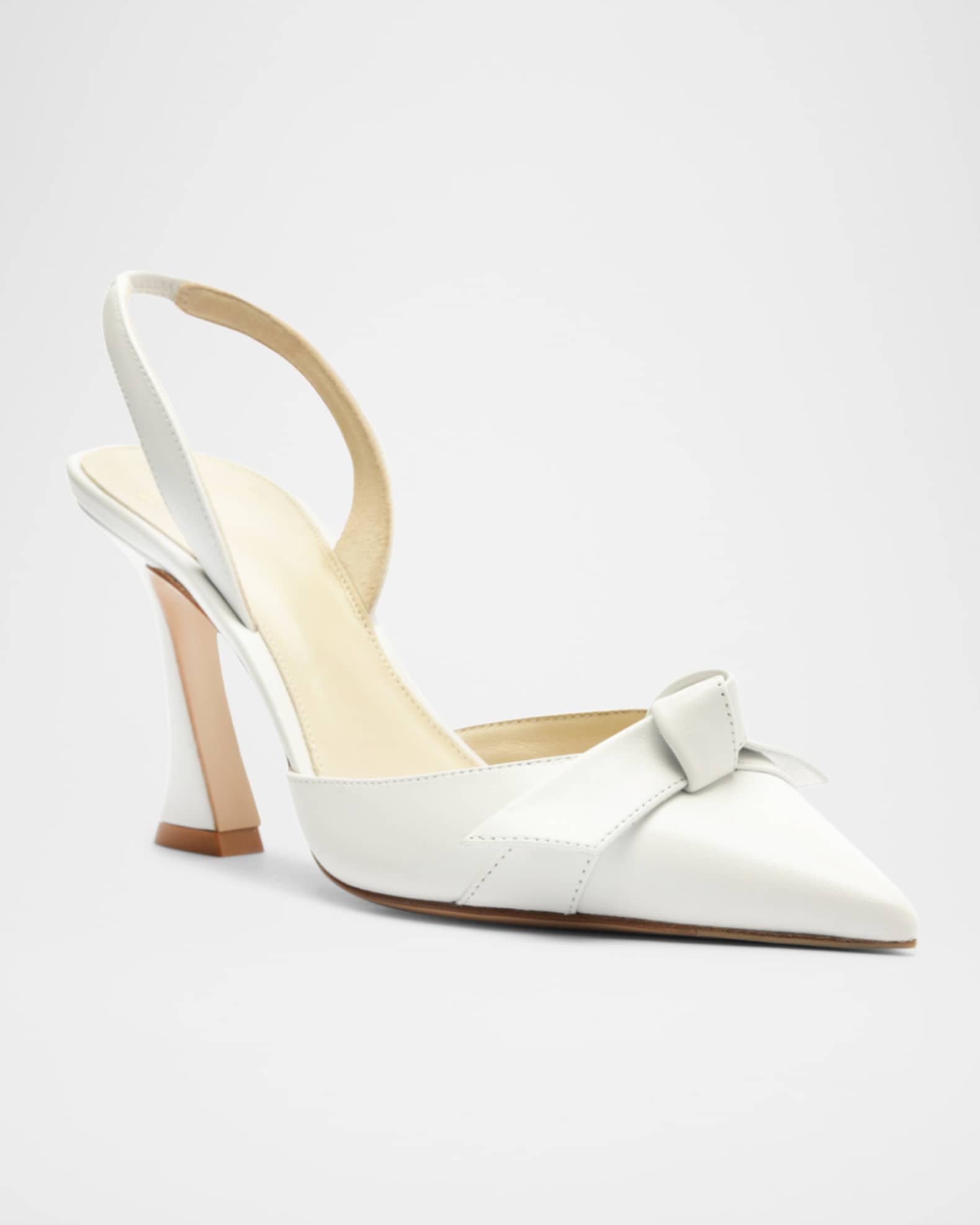 Clarita Bell Leather Bow Slingback Pumps 1