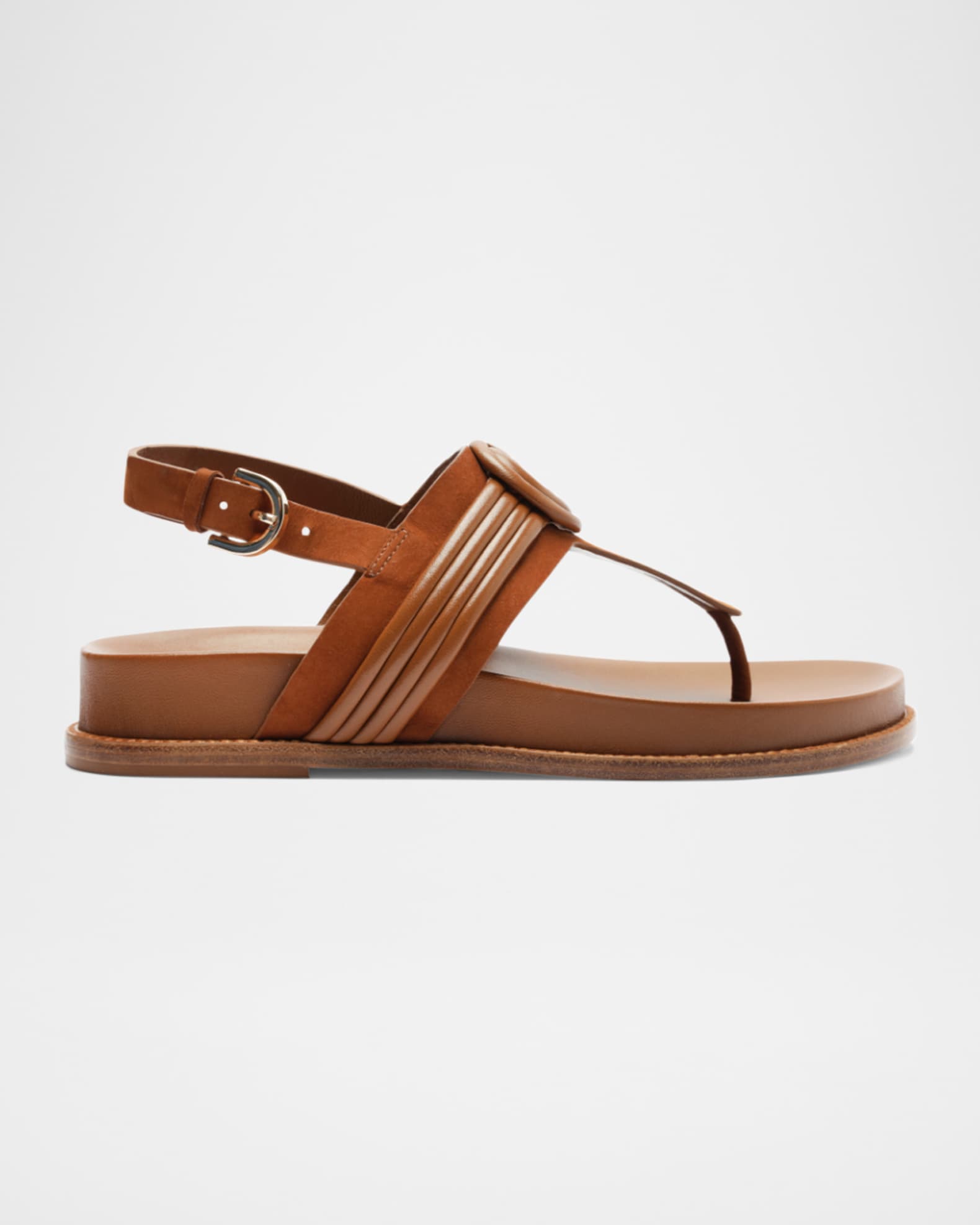 Vickey Suede Knot Slingback T Strap Sandals