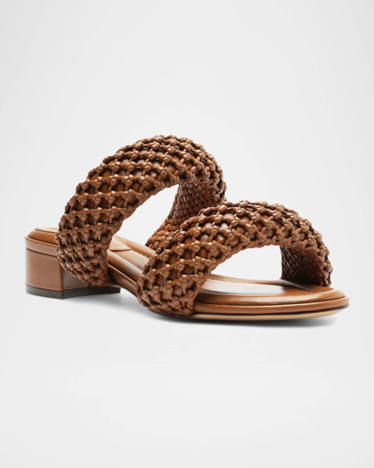 Lilla Leather Mesh Two-Band Sandals 1