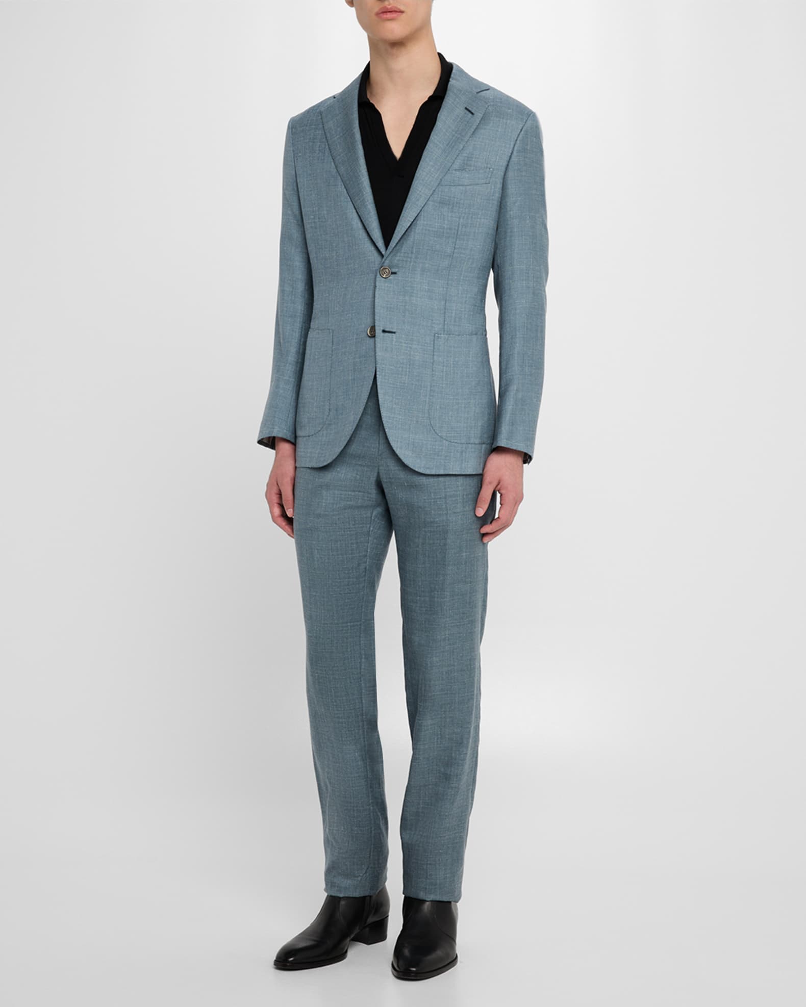 Men's Tigullio Flat-Front Twill Trousers 1