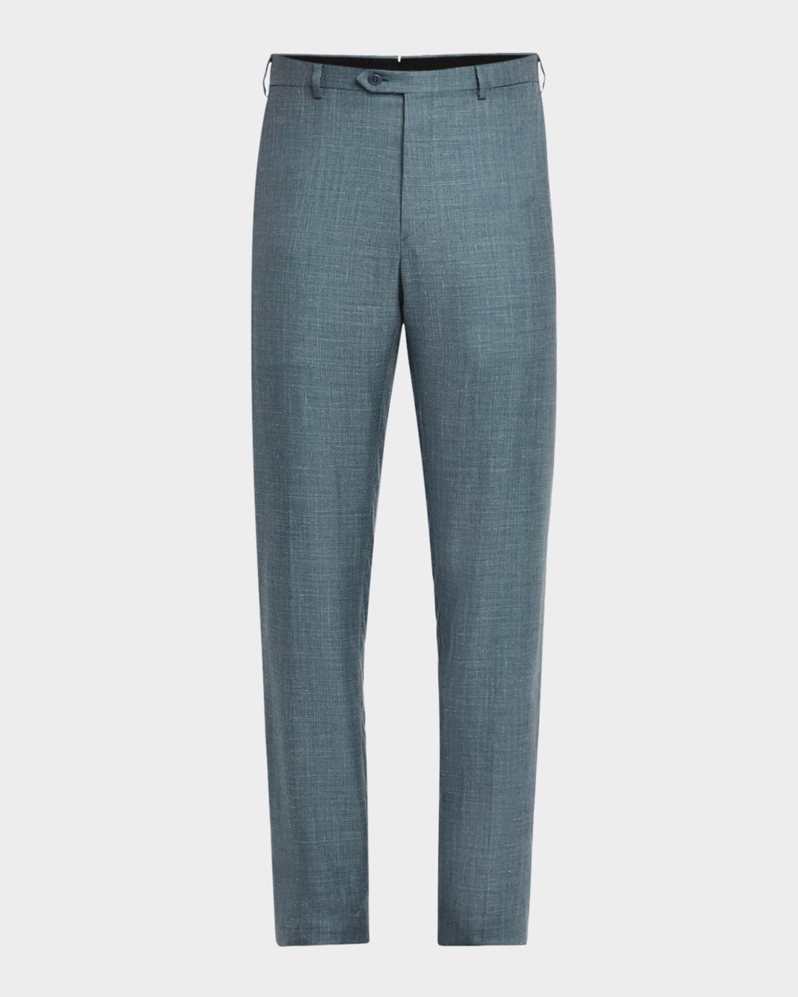 Men's Tigullio Flat-Front Twill Trousers 0