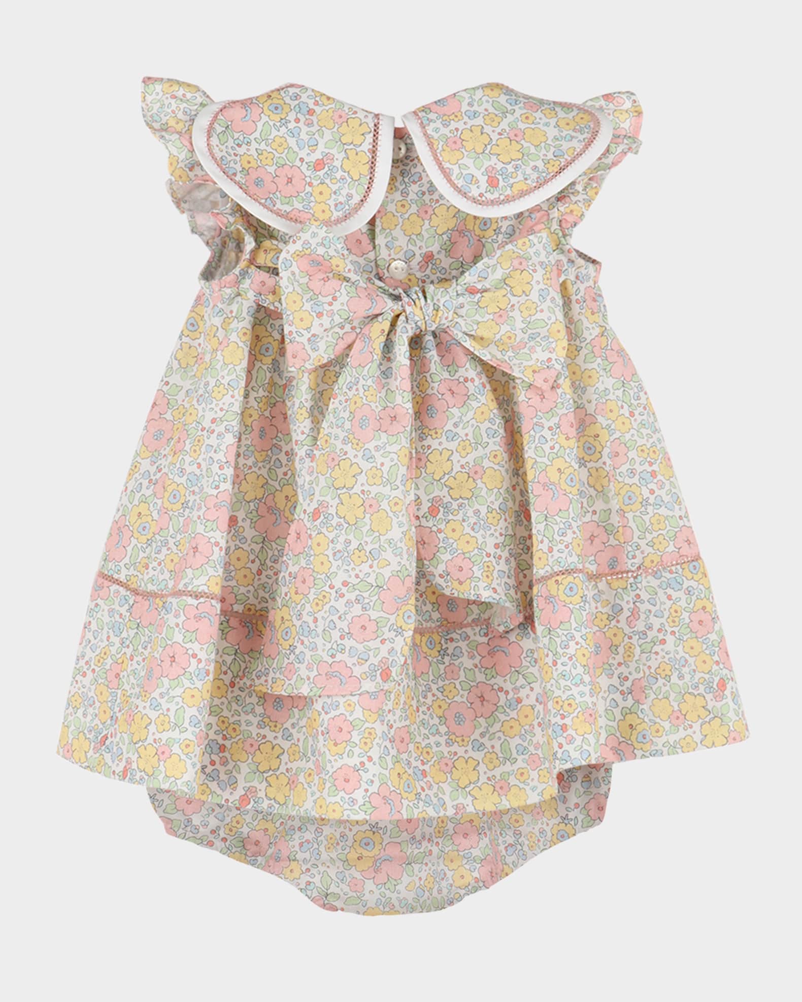 Girl's Floral-Print Petal Dress, Size 6M-2 1