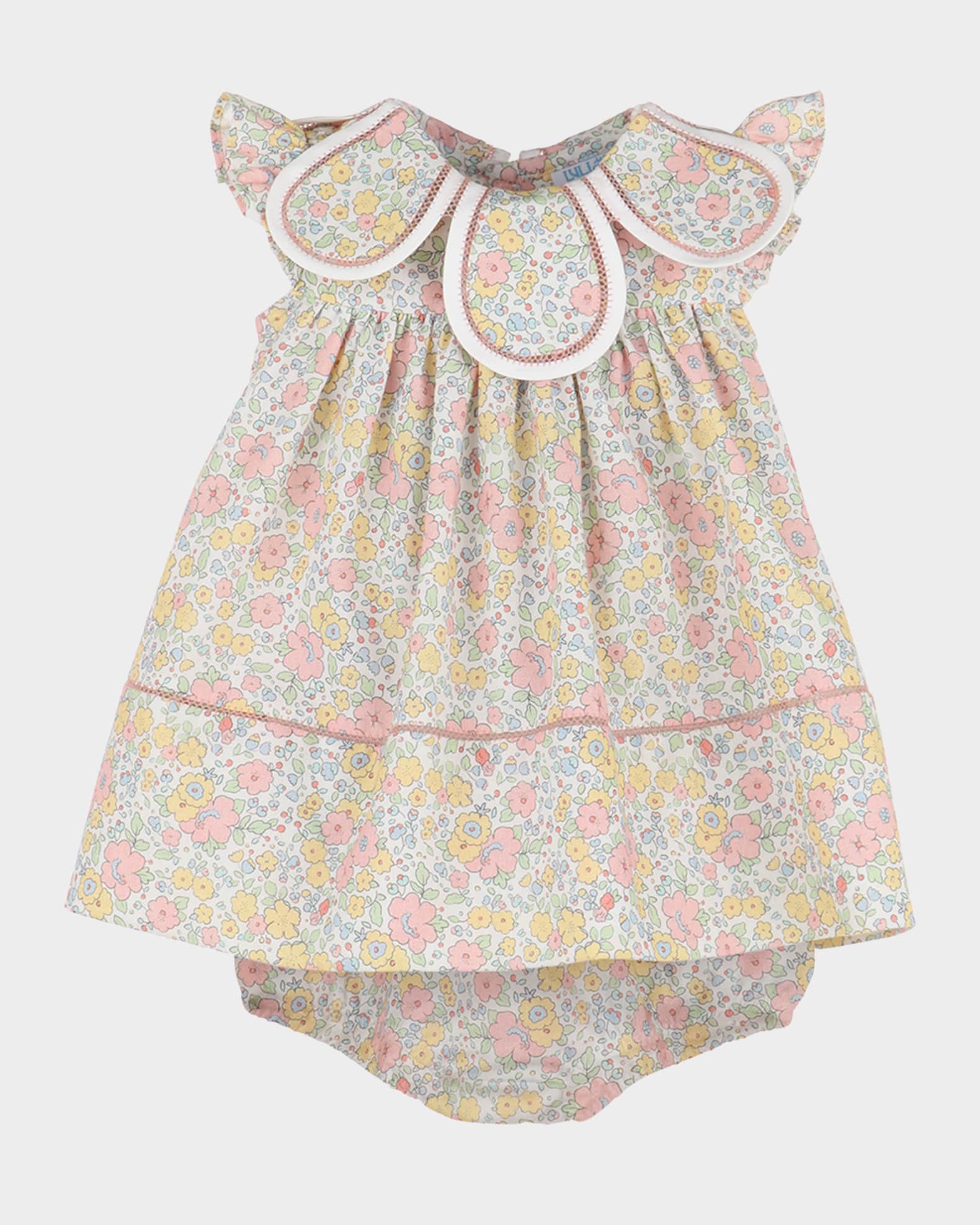 Girl's Floral-Print Petal Dress, Size 6M-2 0