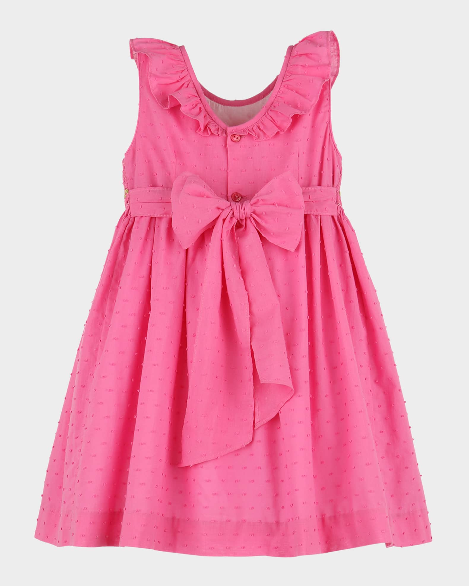 Girl's Swiss Dot Smocked Dress, Size 4T-5 1