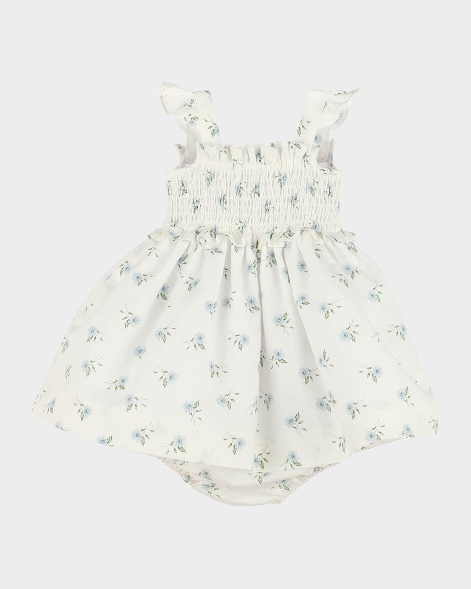 Girl's Smocked Floral-Print Sundress, Size 6M-3 1
