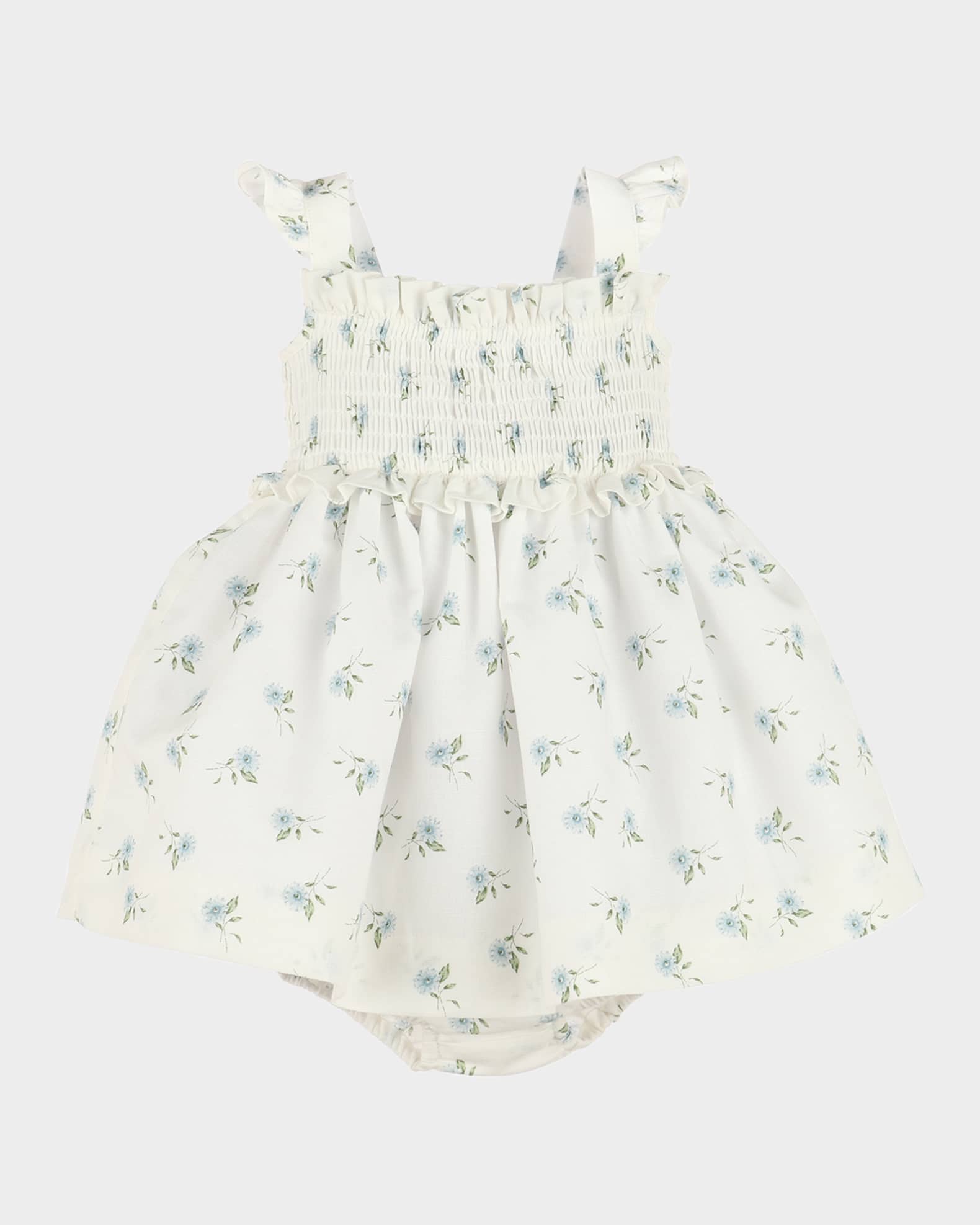Girl's Smocked Floral-Print Sundress, Size 6M-3 0