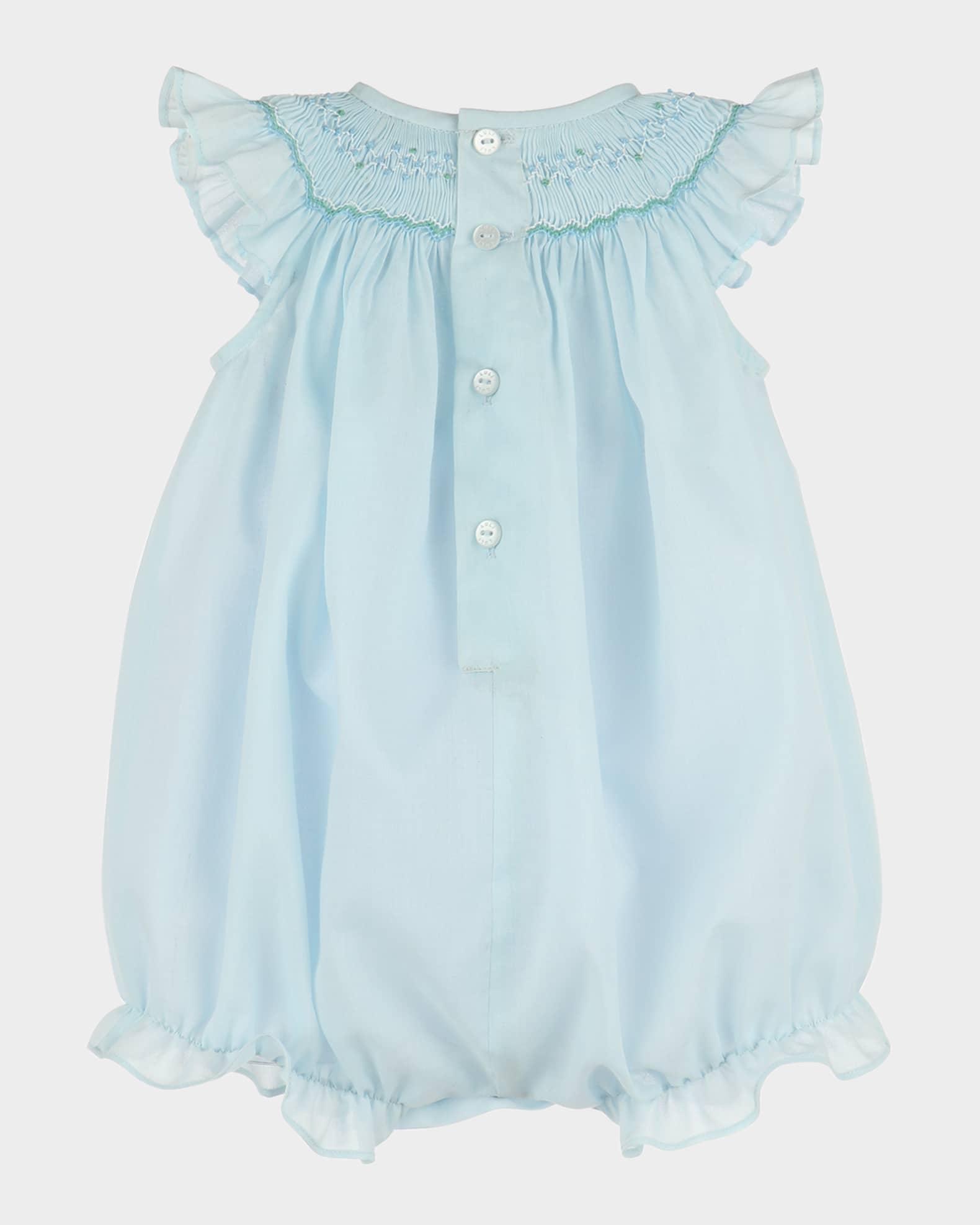 Girl's  Smock Bubble Romper, Size 6M-24M 1