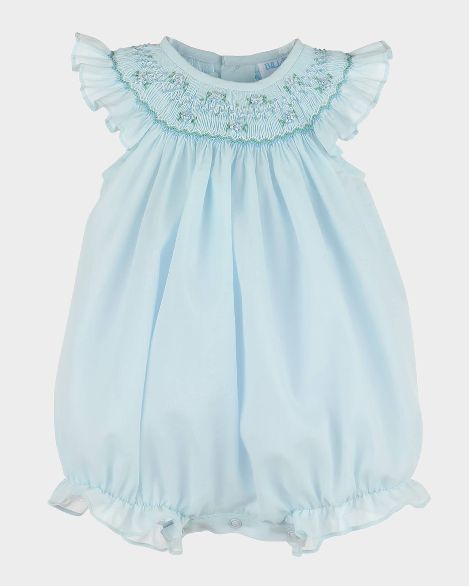 Girl's  Smock Bubble Romper, Size 6M-24M 0