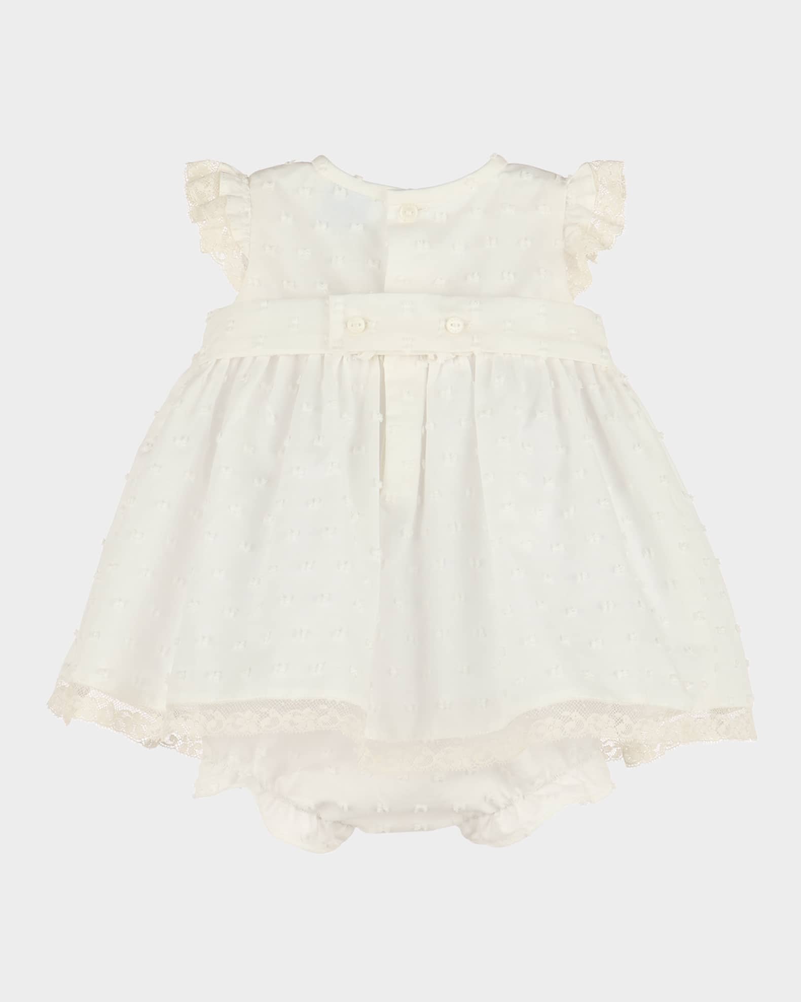 Girl's Swiss Dot Floral Smocked Dress, Size 6M-24M 1