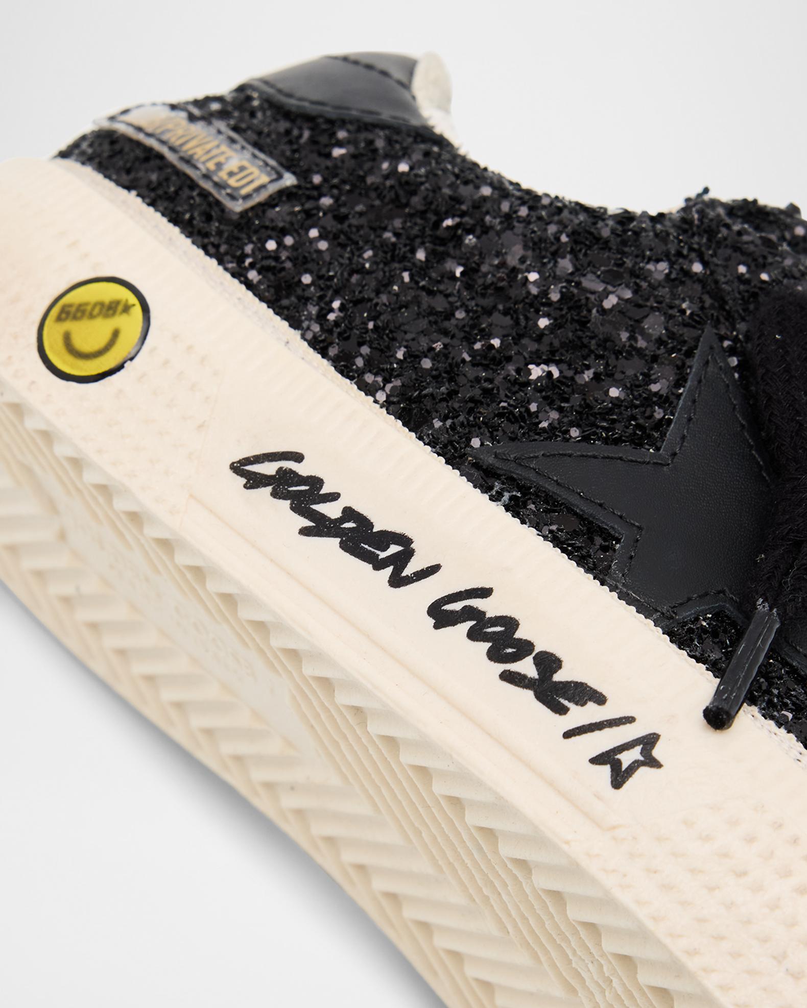 Girl's May Black Glitter Low-Top Sneakers | Neiman Marcus
