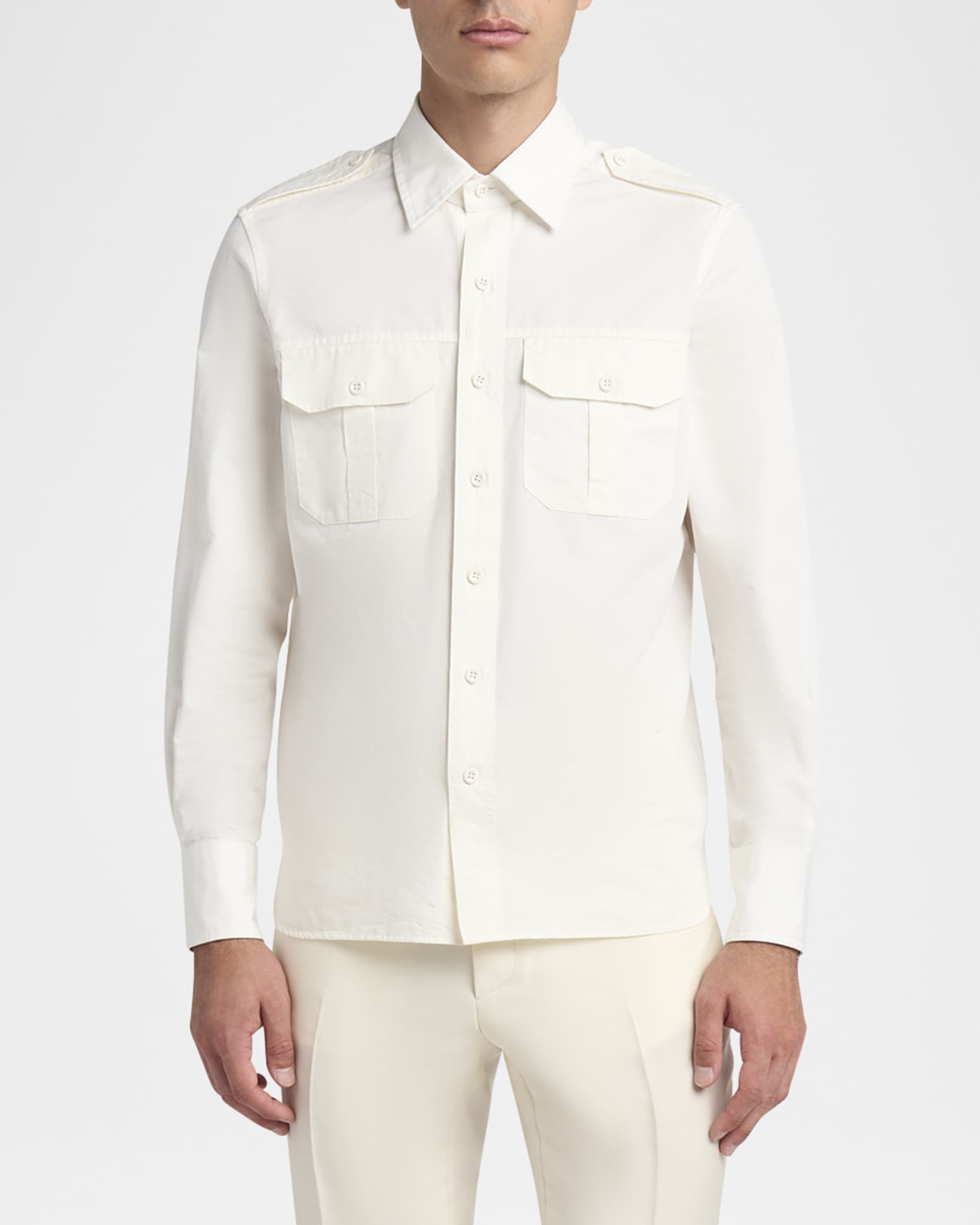 Men's Cotton-Silk Poplin Western Shirt 1