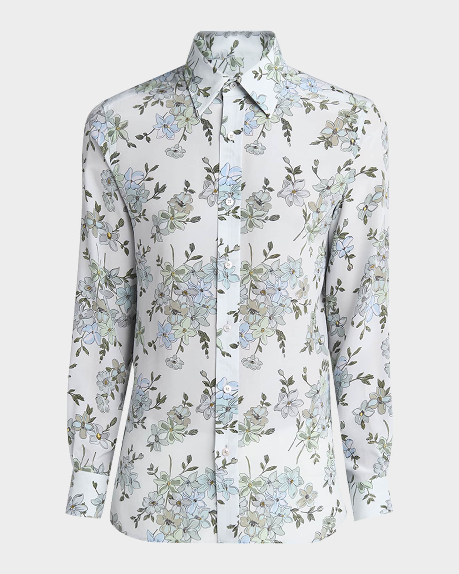 Men's St Tropez Silk Floral Sport Shirt 0