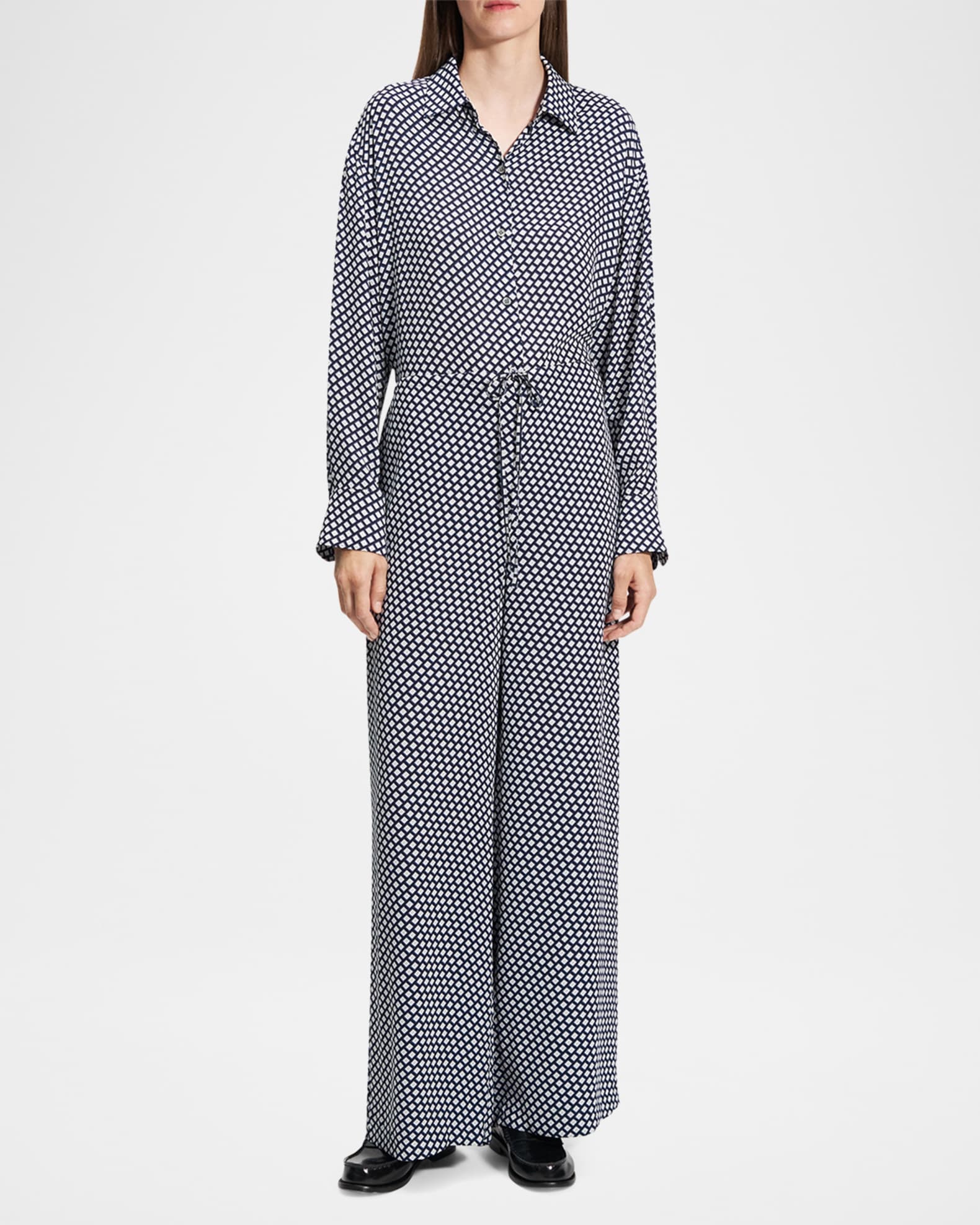 Geometric Drawstring Pull-On Pants 1