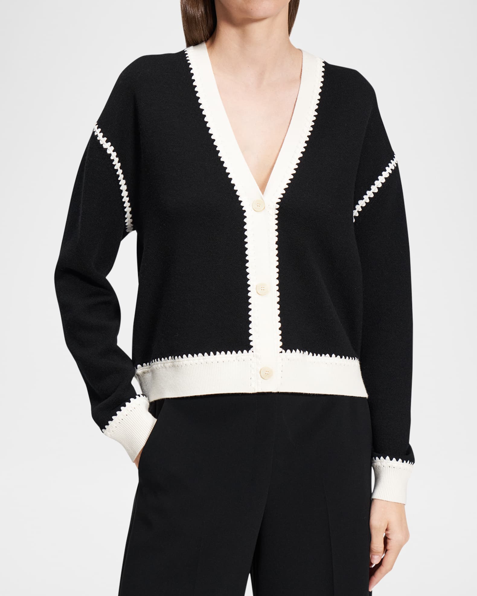 Theory Blanket Stitch Cardigan BKWH