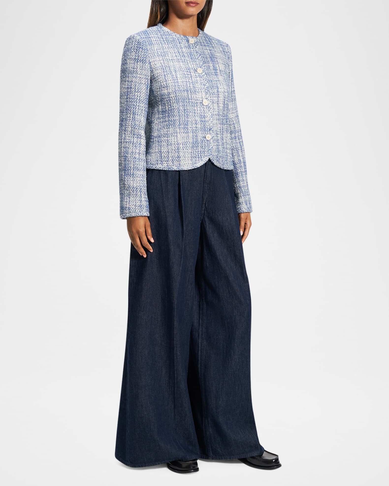 ジャケット・アウター Theory Wilshire Tweed Clean SH JK Theory Clean Tweed Jacket | Neiman Marcus