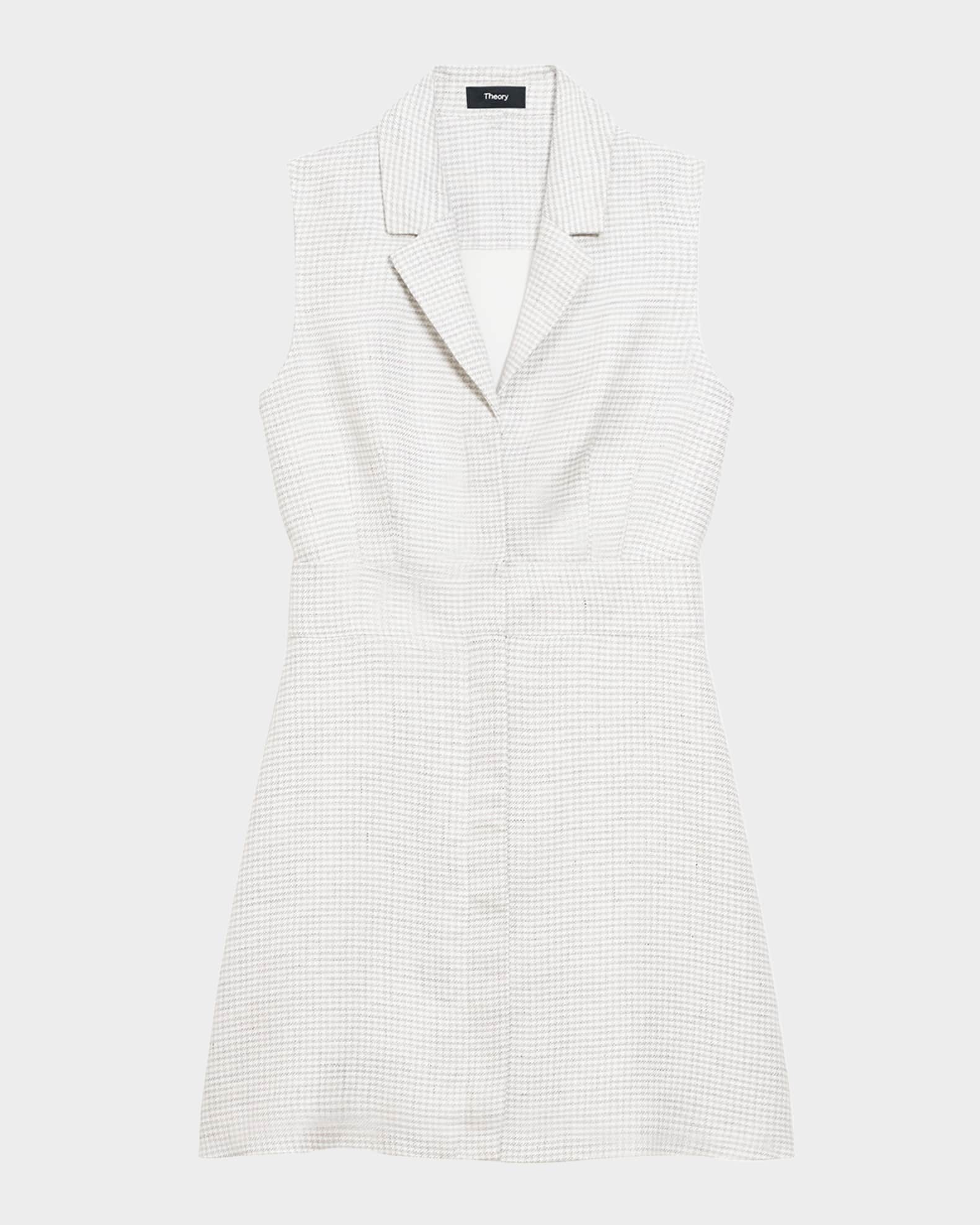 Houndstooth Front Zip Mini Dress 0