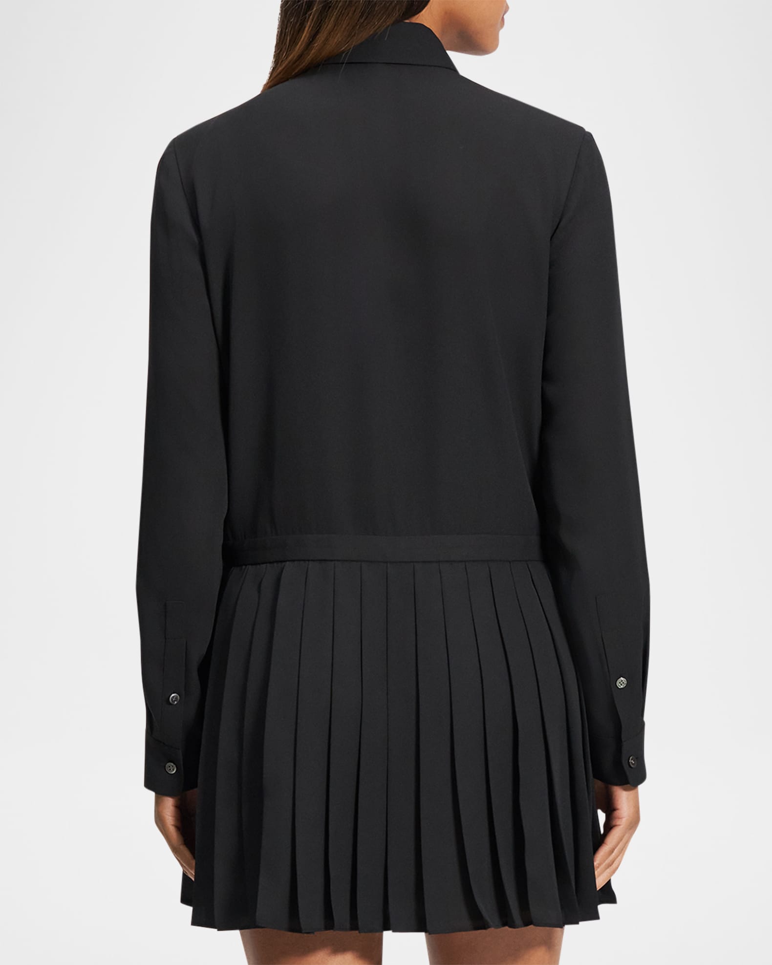 Theory black pleated dress outlet