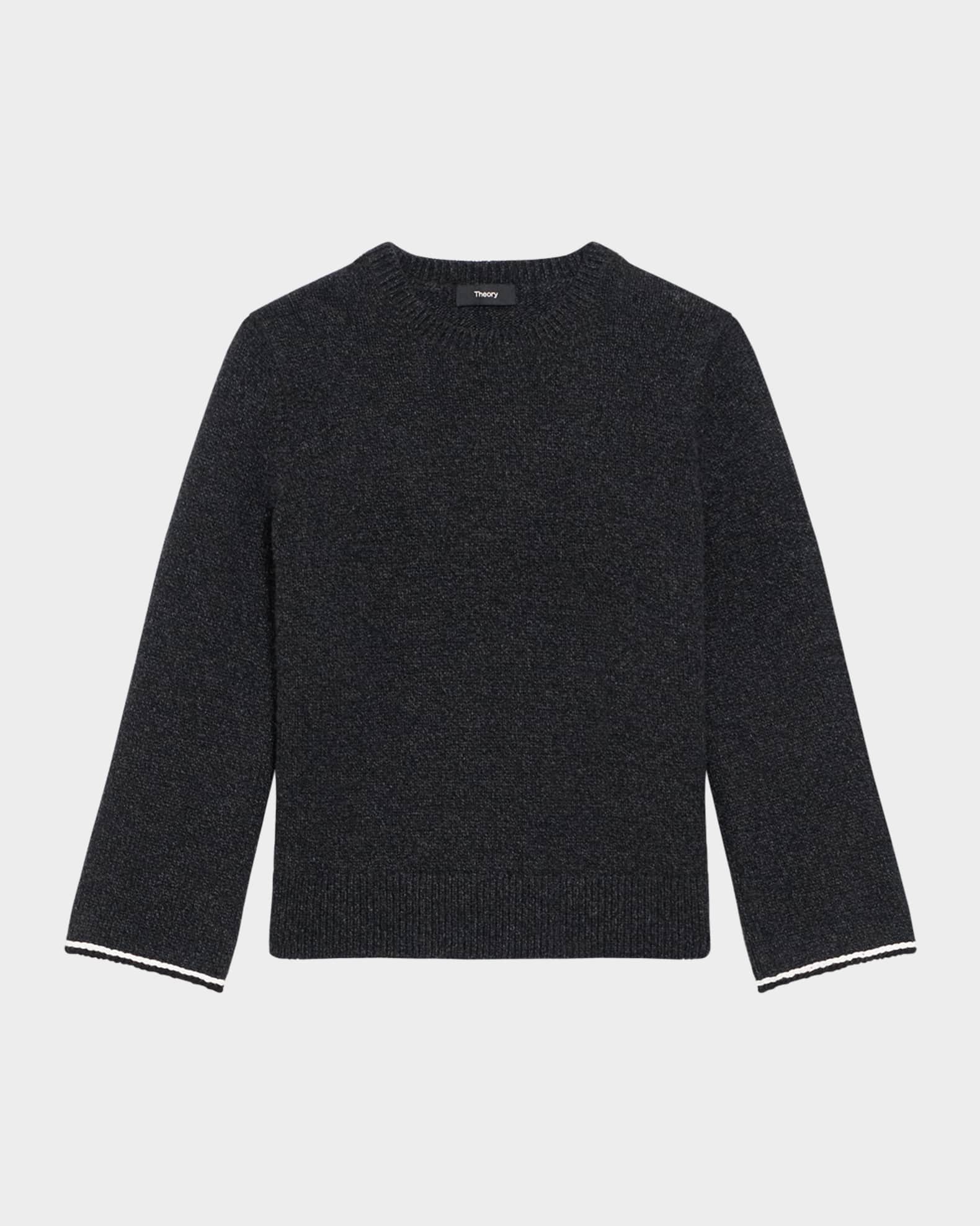 Stitched Wool-Cashmere Crewneck Sweater 0